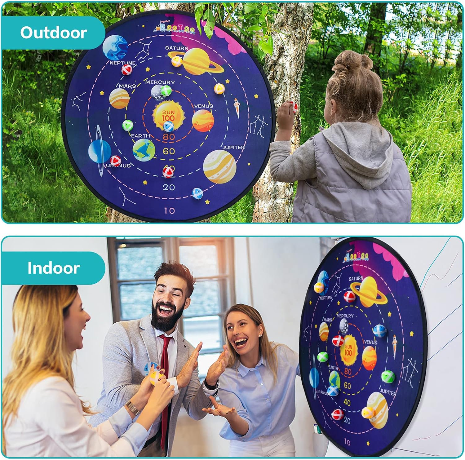 Alternative view of BooTaa 29" Large Dart Board for Kids, Kids Dart Board with Sticky Balls, Boys Toys, Indoor/Sport Outdoor Fun Party Play Game Toys, Birthday Gifts for 3 4 5 6 7 8 9 10 11 12 Year Old Boys Girls