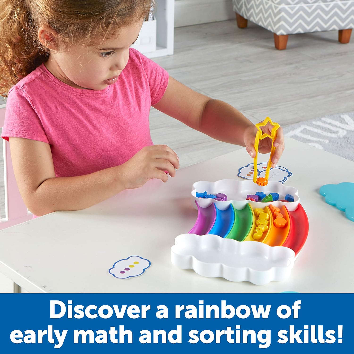Alternative view of Learning Resources Rainbow Sorting Set, fine Motor, Sorting, Patterning & Addition Skills, Toddler Educational Toys, Sensory Tray