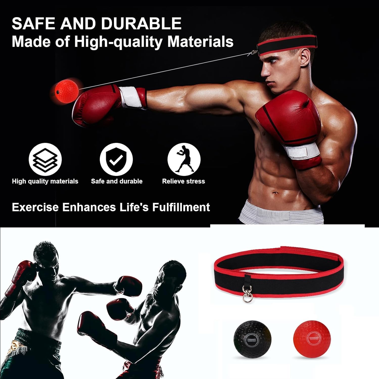 Dermasy Upgraded Boxing Reflex Ball, Boxing Training Ball with Headband Perfect for Reaction, Punching Speed, Fight Skill, Fitness, Newst Boxing Equipment