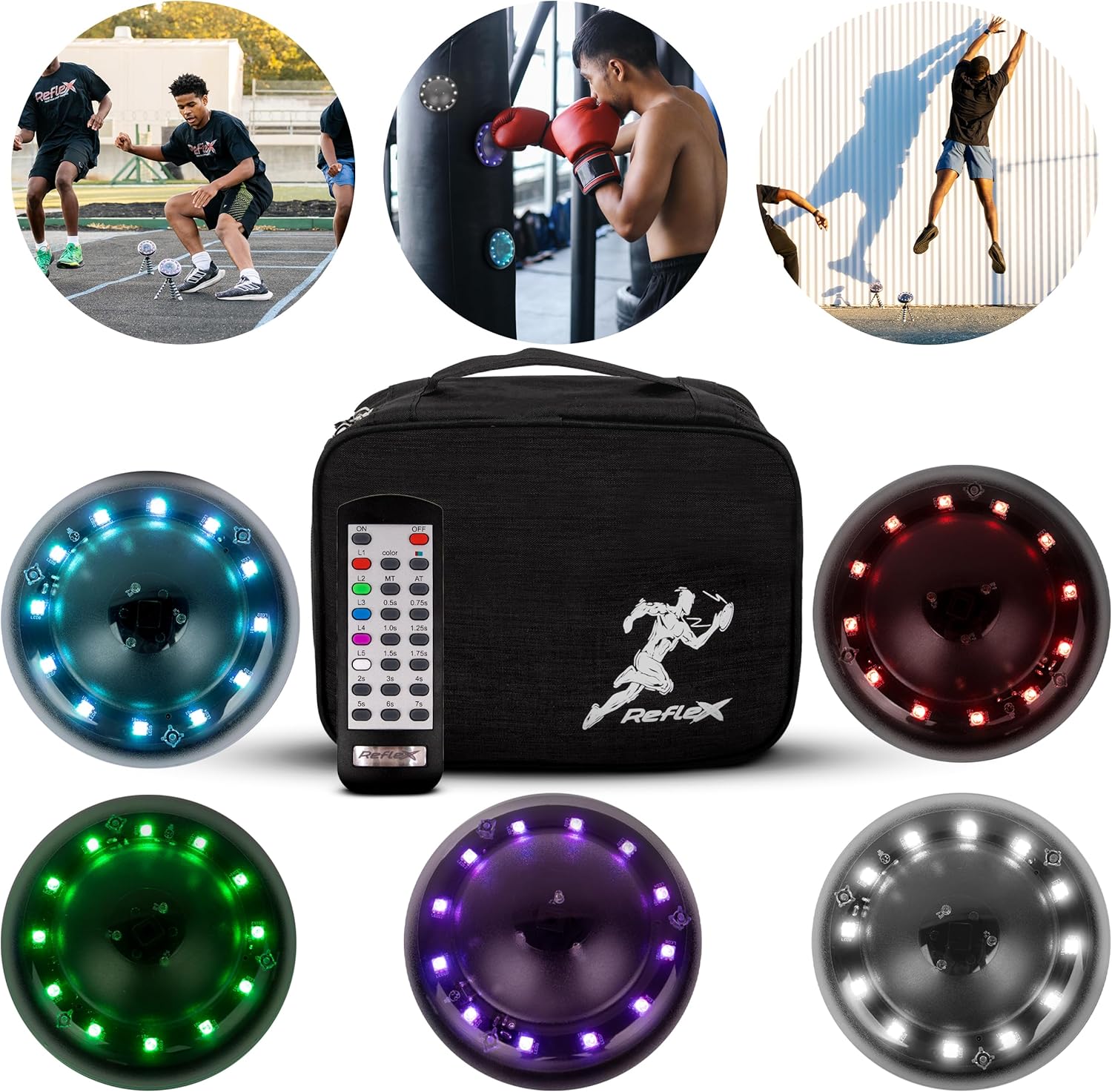 Reflexx RLT 2.0 - Reaction Time Training Lights for Agility - Hand Eye Coordination Training Agility Light Pods for Reaction Games and Fast Reflexes, Quick Reflex Trainer for Sports