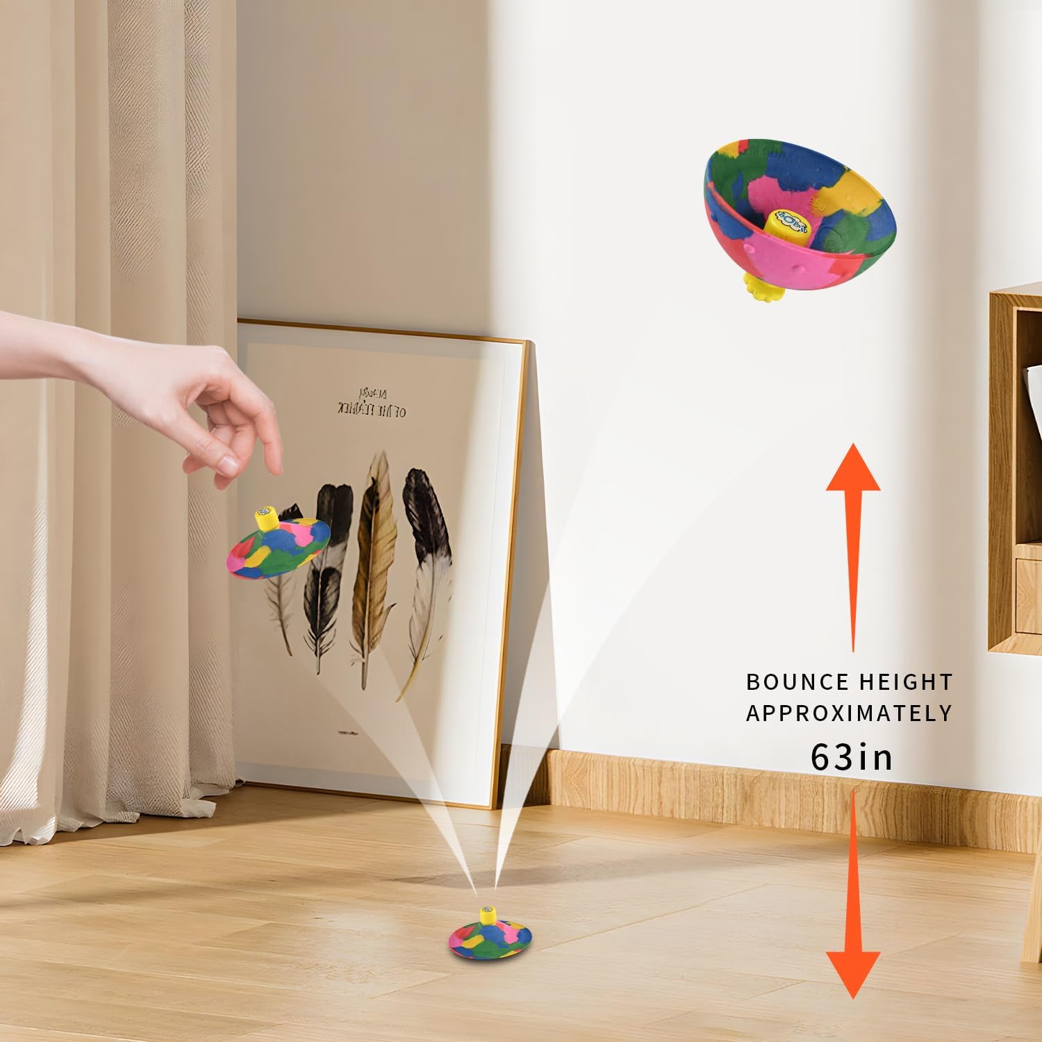 Alternative view of Bounce Bowls Camouflage - Bupduq Fidget Toy for Kids & Adults Spinning Stress Relief, Pop Up Game for School, Party & Intelligence Development - Perfect Anxiety Toy