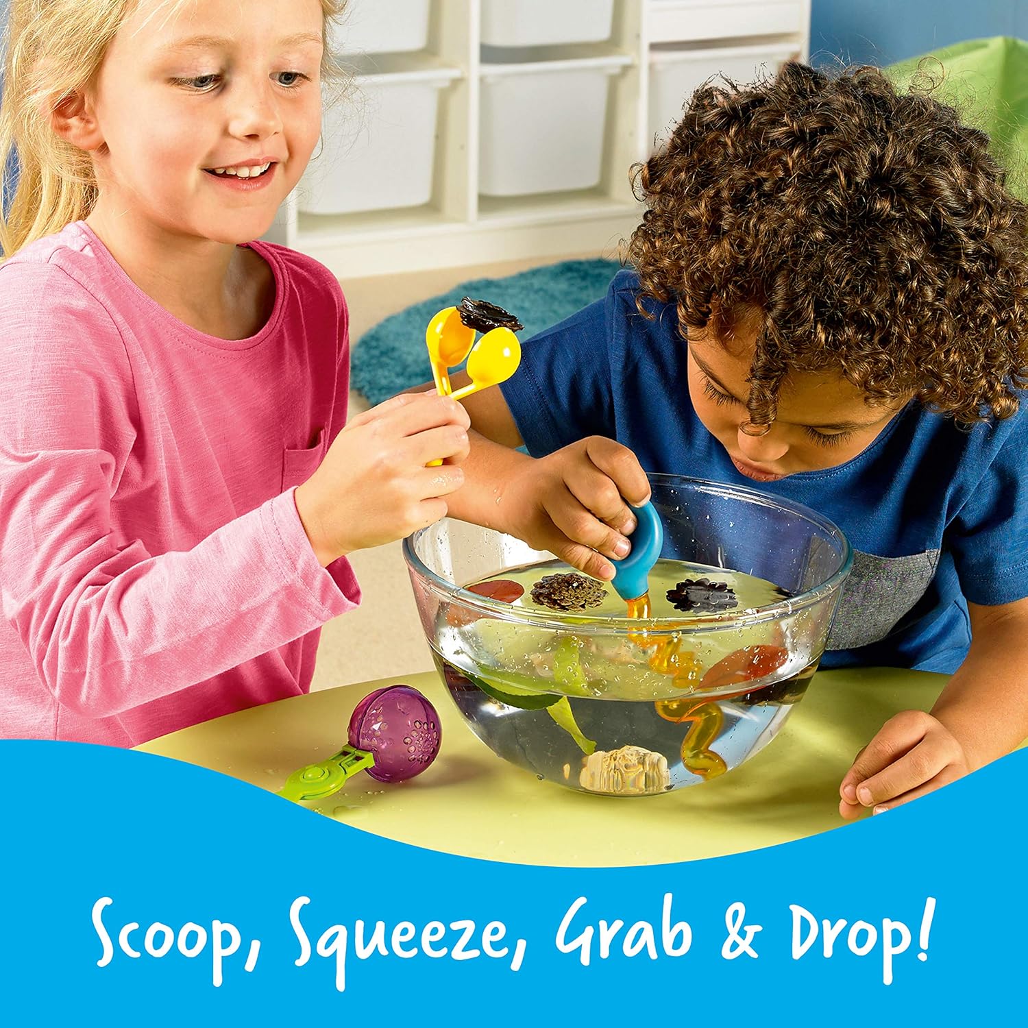 Learning Resources Helping Hands Fine Motor Tool Set Toy - Sensory Bin Sand Toys, Montessori, Plastic Tweezers, Therapy Games for Toddler, Homeschool Preschool Supplies