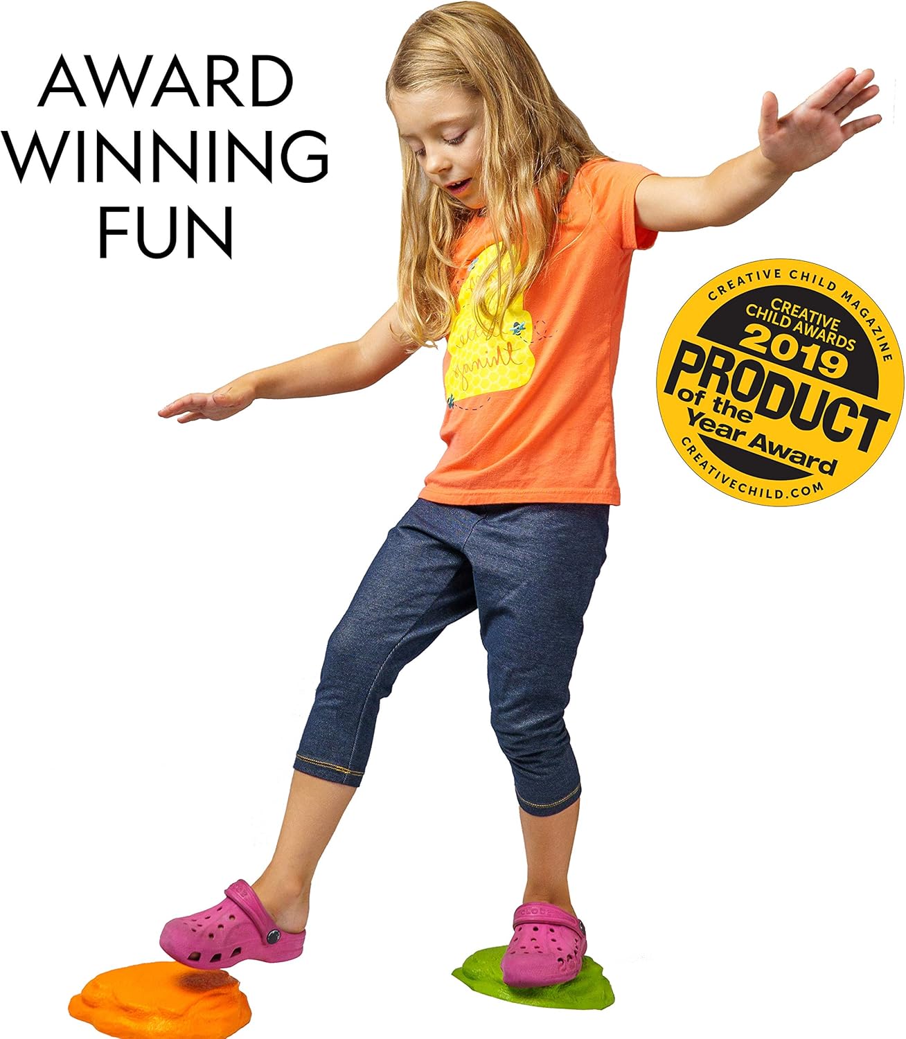 Alternative view of NATIONAL GEOGRAPHIC Stepping Stones for Kids u2013 10 Soft Durable, Encourage Toddler Balance & Gross Motor Skills, Indoor & Outdoor Toys, Balance Stones, Obstacle Course (Amazon Exclusive)
