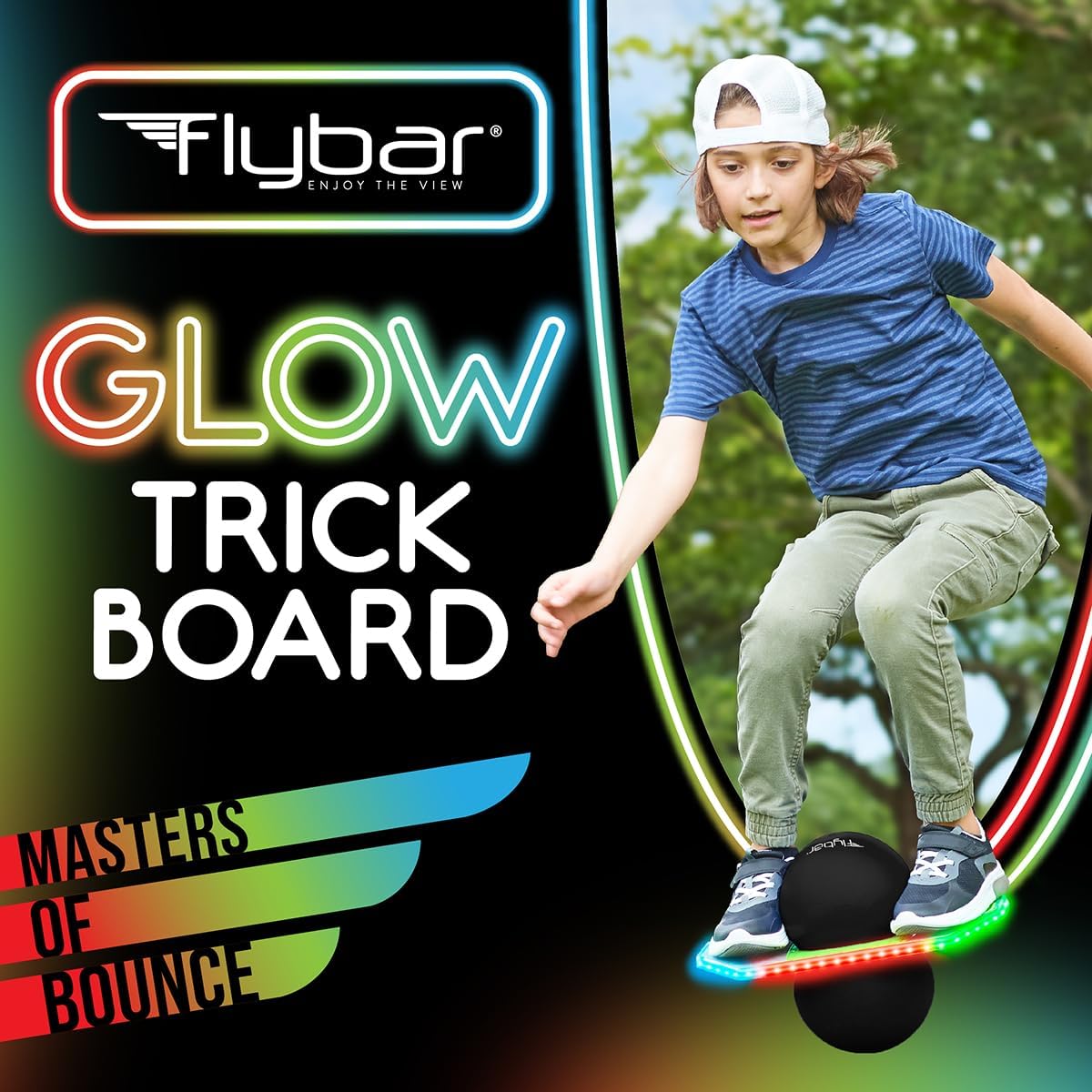 Alternative view of Flybar Pogo Trick Ball for Kids u2013 Balance Bounce Board with Anti-Slip Deck u2013 Pump Included - Indoor & Outdoor Toys for Boys and Girls Fun Way to Reduce Screen Time Supports up to 160 lbs u2013 Ages 6+