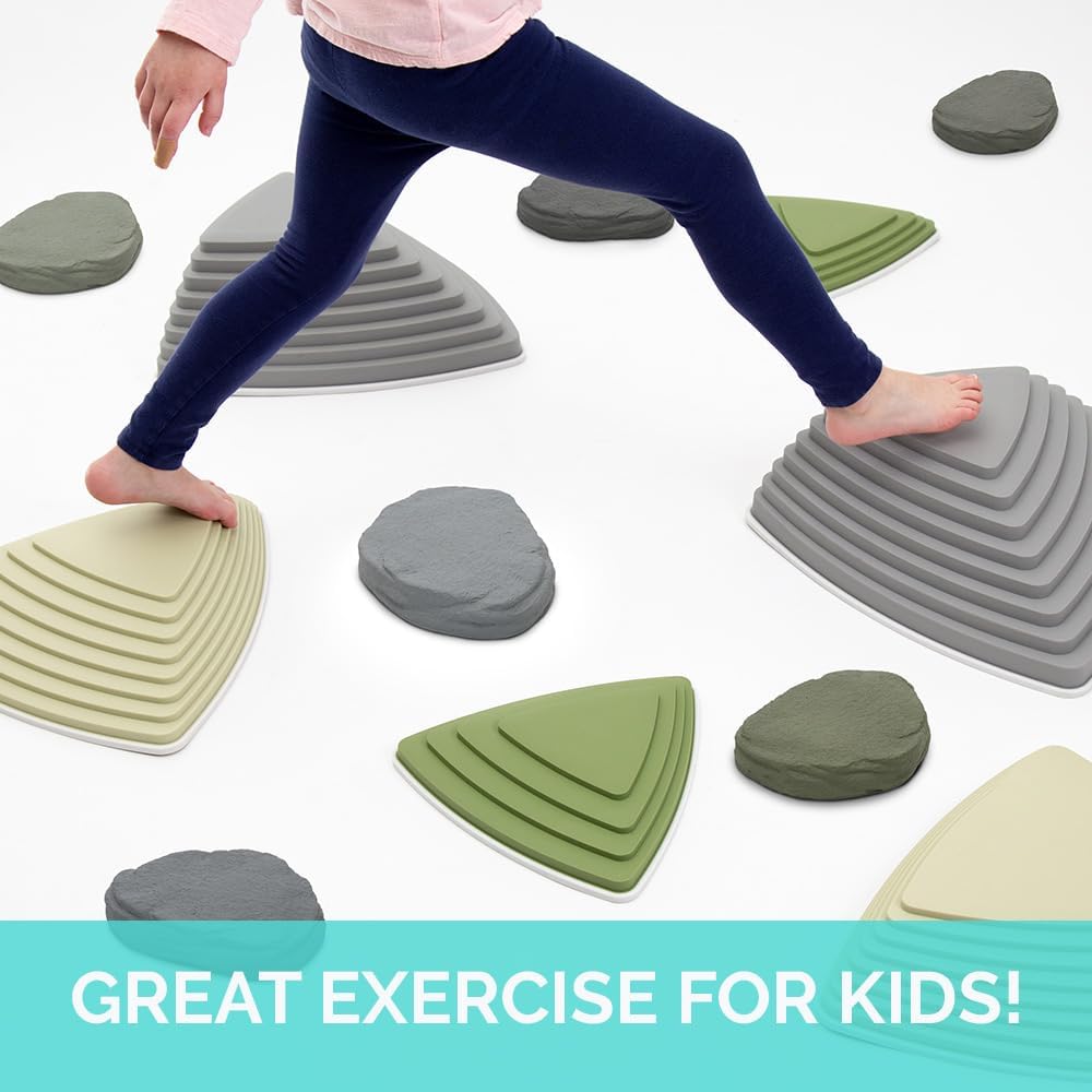 Alternative view of JumpOff Jo - Rocksteady - Balance & Coordination Enhancing Blocks and Stepping Foam Stones, Sensory Toys for Kids - Indoor and Outdoor Obstacle Course