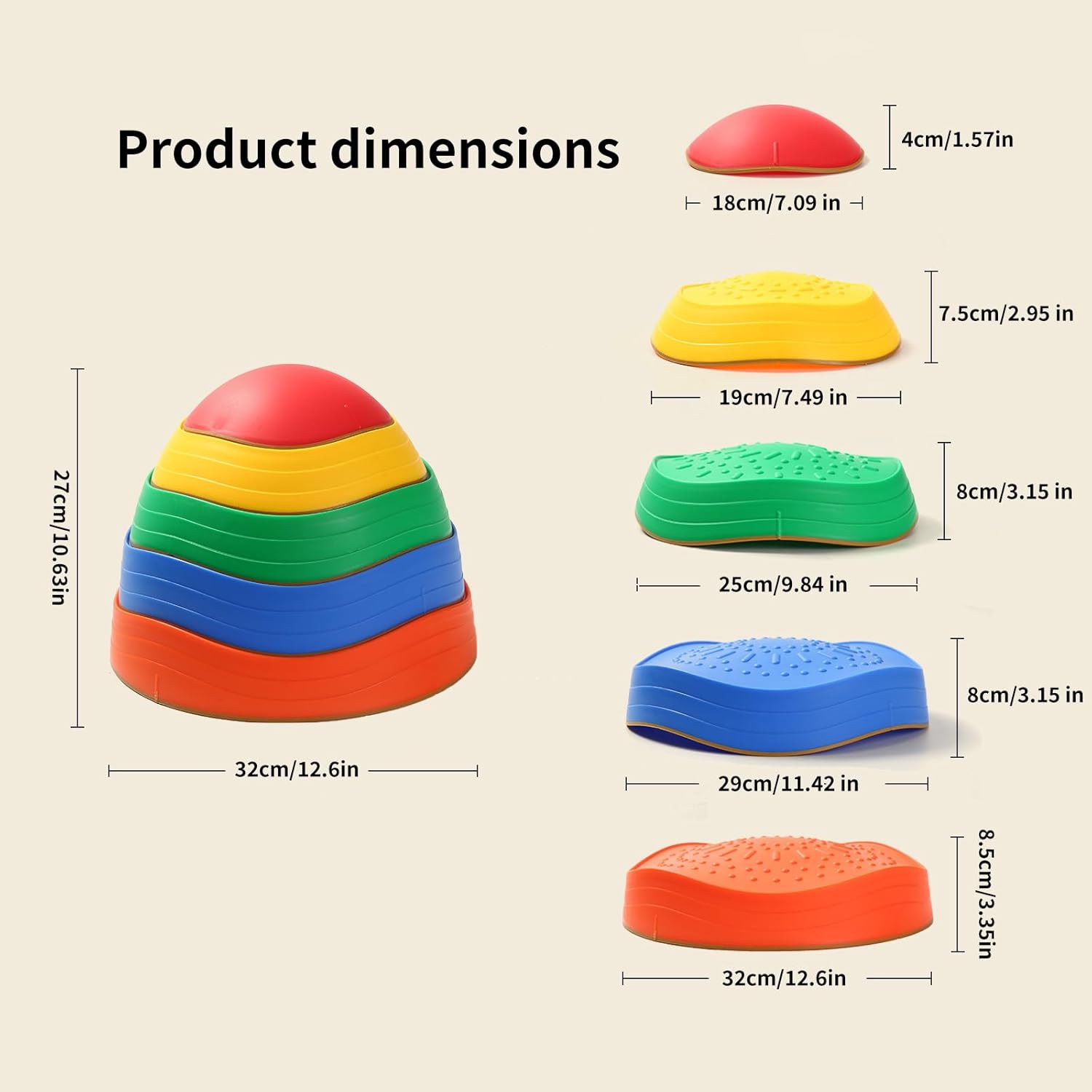 Fanboxk Stepping Stones for Kids,Non-Slip Toddler Sensory Stepping Stones for Promoting Toddler Balance Coordination Skills,Obstacle Courses Sensory Toys Outdoor or Indoor Play for Kids Age 3-8