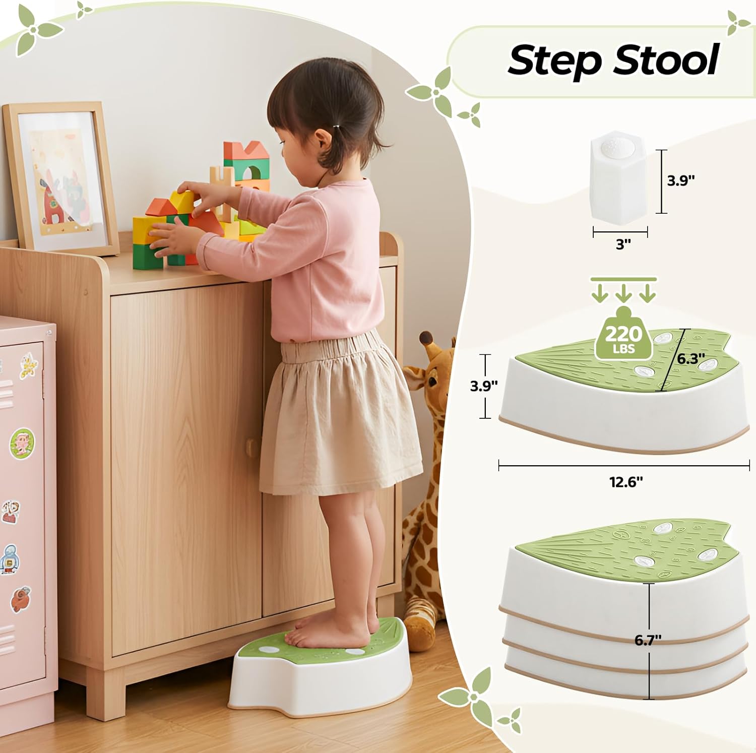 Arlopu Stepping Stones for Kids, Durable Anti-Slip Balance Beam Toddler Sensory Activities, Balance & Coordination Skills, Gross Motor Skills, Obstacle Course, Stackable Indoor & Outdoor Toys