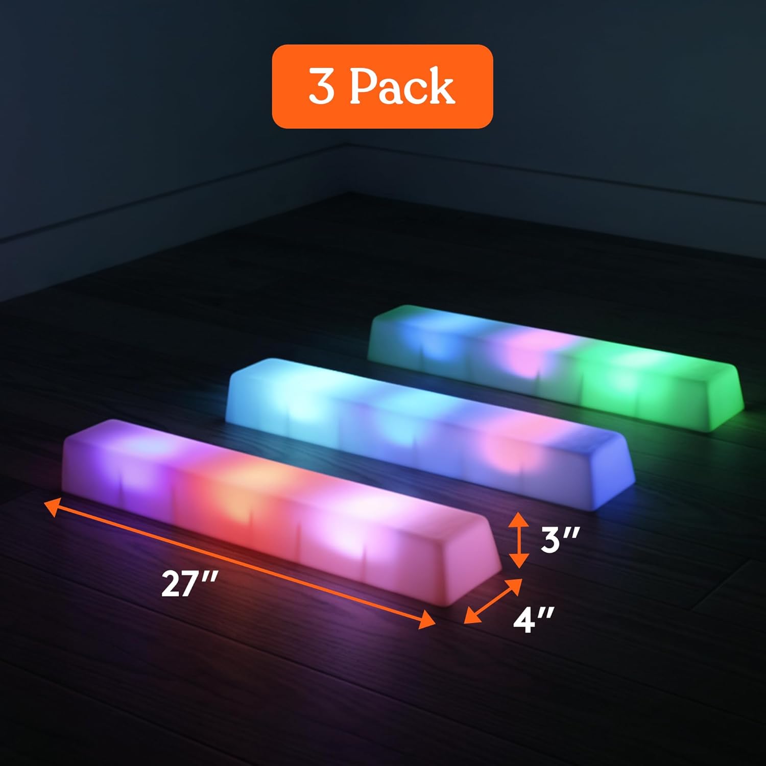 Alternative view of Special Supplies LED Stepping Stones for Kids -Light-Up Balance Blocks- Coordination & Balance for Toddlers & Children- Durable Non-Slip Rubber, Safe Indoor & Outdoor Play