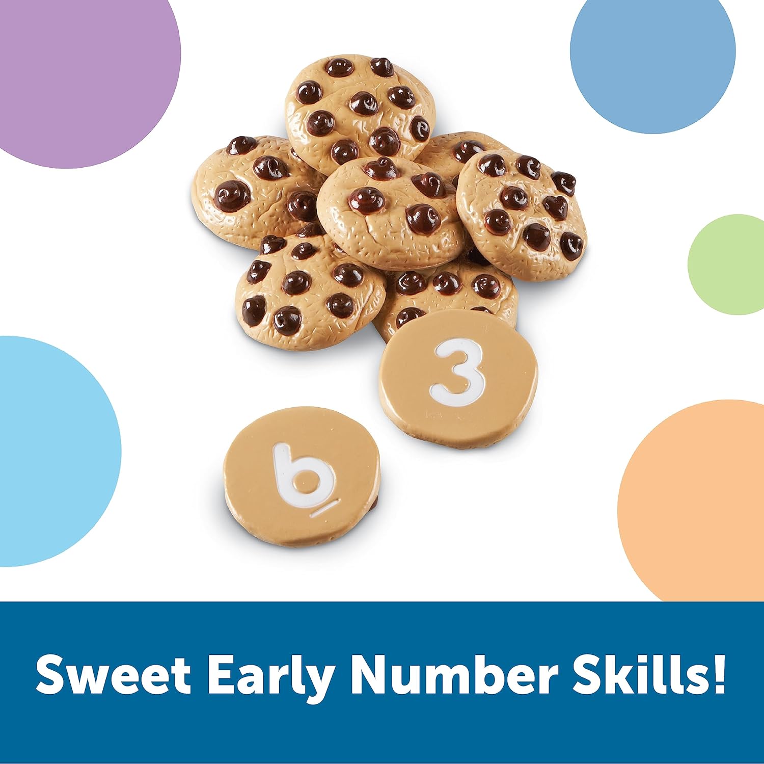 Alternative view of Learning Resources Smart Counting Cookies - Chocolate Chip Play Food, Preschool Activities, Toddler Sensory Toy, Play Kitchen Accessories, Sorting and Stacking, Fine Motor Numbers , Math Games