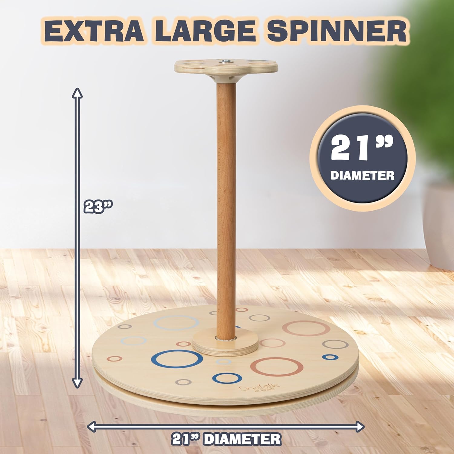 Driddle Wooden Stand and Spin Toy | Balance Board 360° Spinner Stand Toddler Toys Age 2, 3, 4, 5, Birthday for Boy Girl, 18 Months +, Kids Toy Indoor or Outdoor for 2 Year Old (Patent Pending)