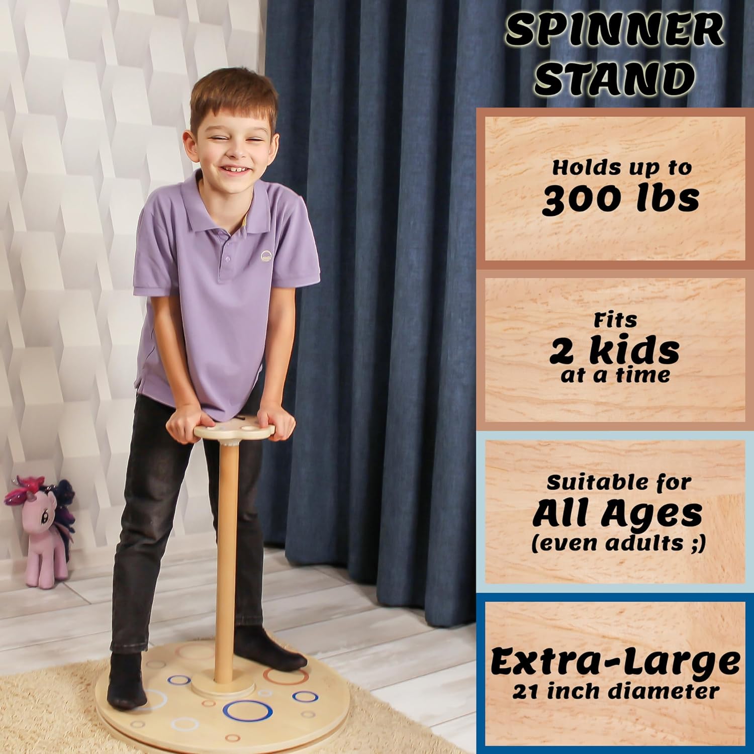 Alternative view of Driddle Wooden Stand and Spin Toy | Balance Board 360° Spinner Stand Toddler Toys Age 2, 3, 4, 5, Birthday for Boy Girl, 18 Months +, Kids Toy Indoor or Outdoor for 2 Year Old (Patent Pending)