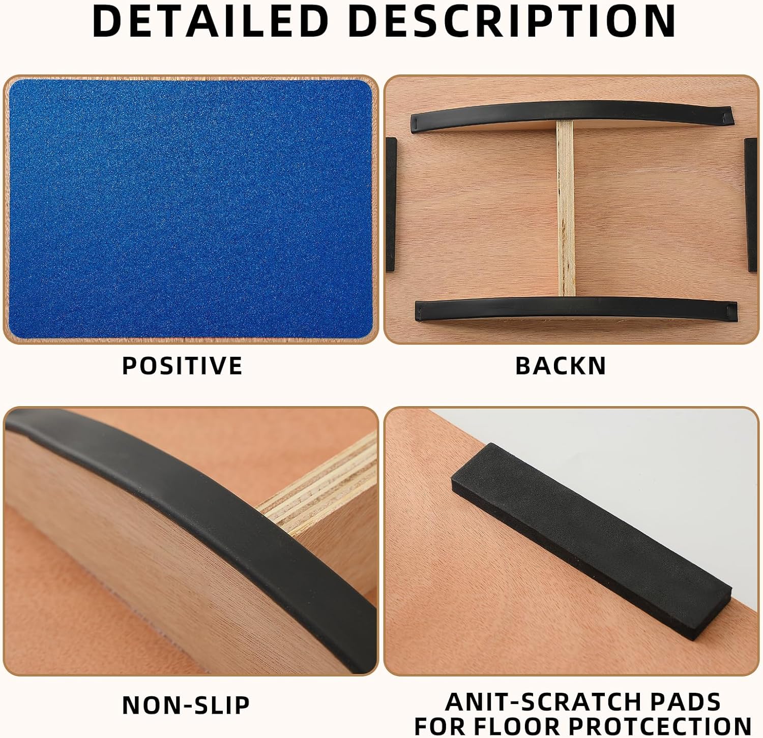 Alternative view of Juoe Balance Board Wobble Board for Adults and Kids - Anti-Slip 350LBS Balance Board for Physical Therapy,Balance Training,Posture Correction,Standing Desk Core Strength Wooden Balance Rocker Board