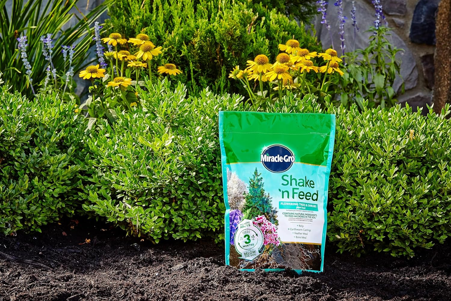 Miracle-Gro Shake 'N Feed Flowering Trees and Shrubs Plant Food, For In-Ground and Container Plants, Acid-Loving Flowering Plants, 8 lbs.
