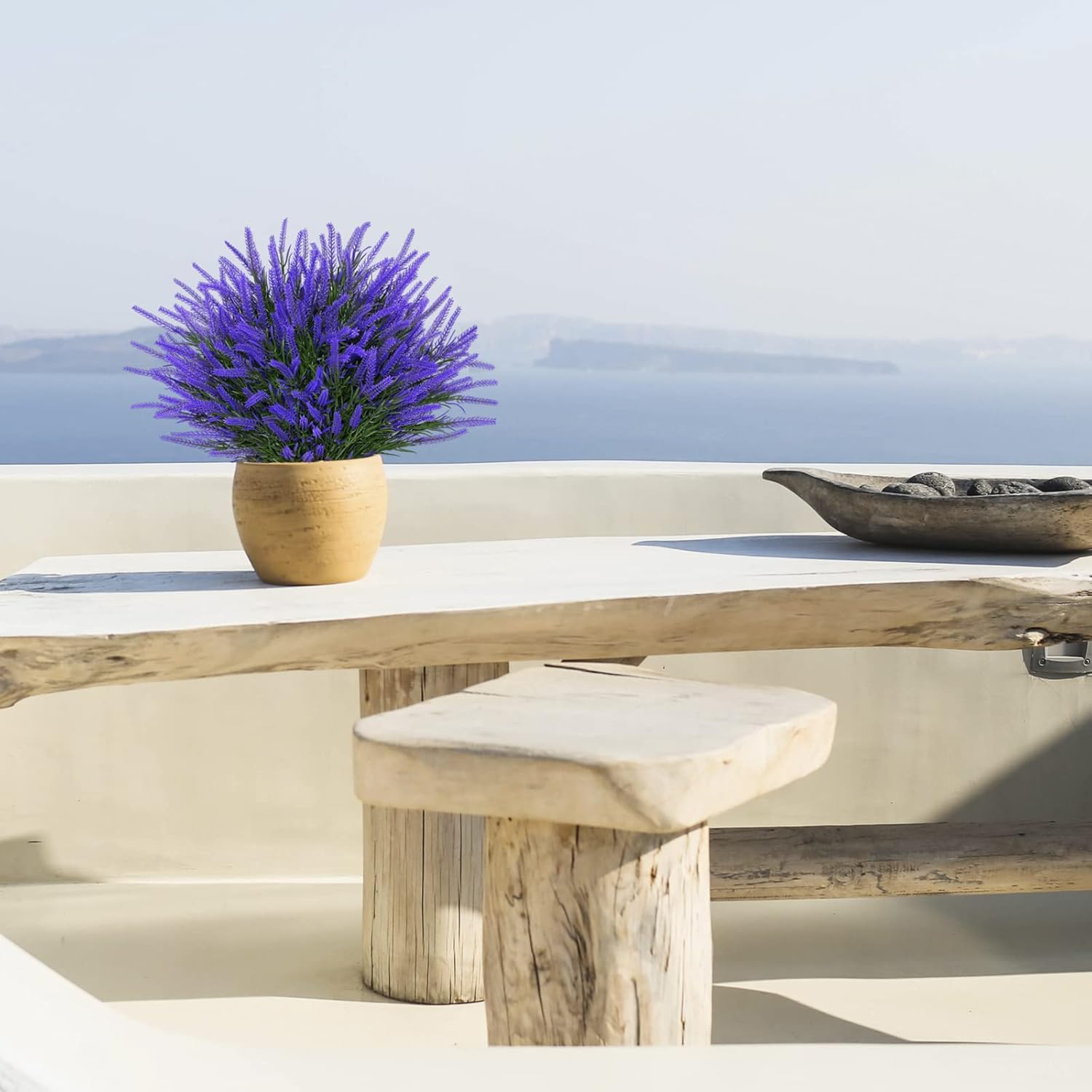 Alternative view of Ximiloor 12 Bundles Fake Outdoor Flowers UV Resistant Plants Artificial Lavender Faux Plastic Shrubs Window Box Garden Porch Home Decor(Purple)