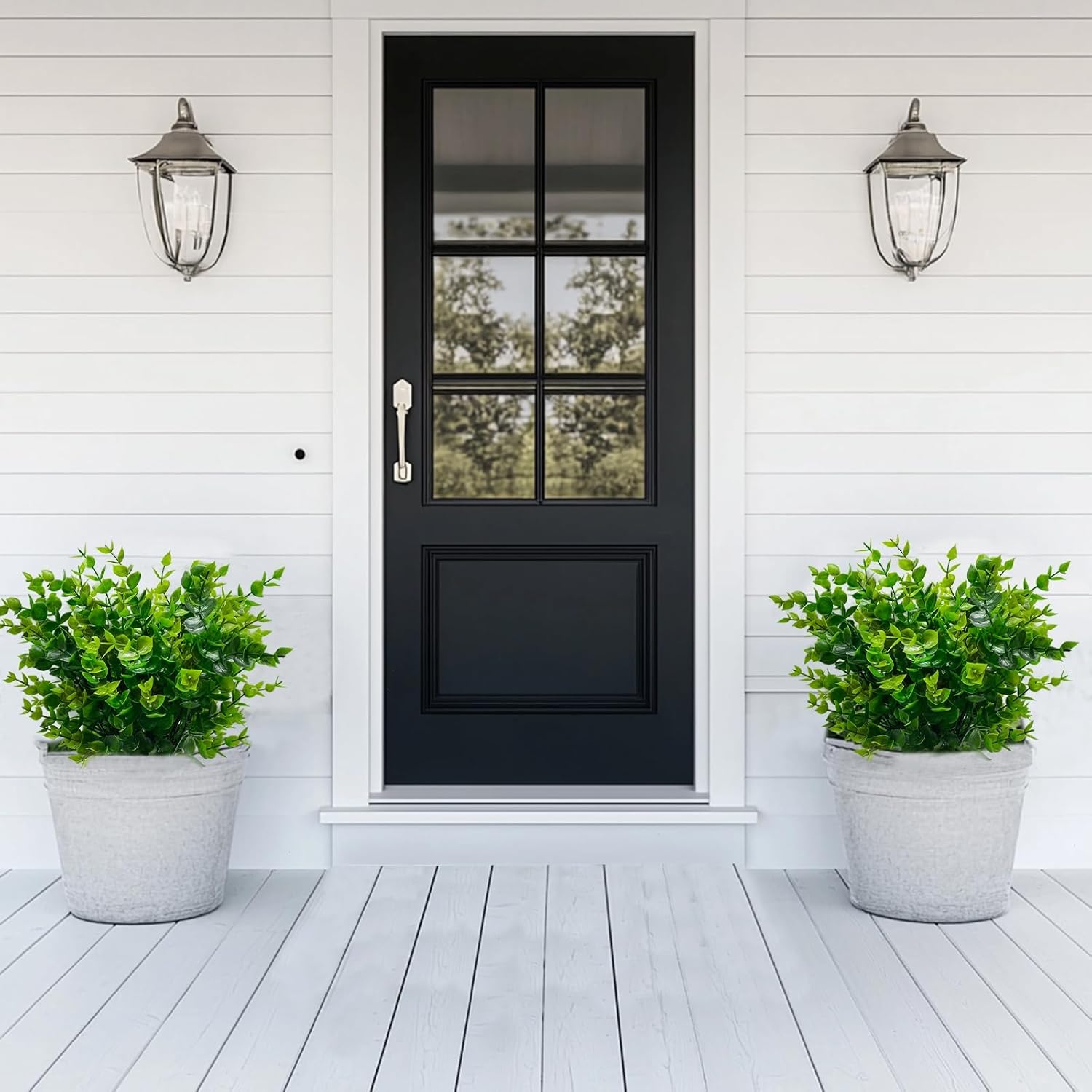 TURNMEON 20 Bundles Artificial Greenery Plants Outdoor Spring Decor, UV Resistant Fake Plants Boxwood Shrubs Grass, Faux Eucalyptus Flowers for Farmhouse Gardens Home Patio Indoor Outdoor Decor(Green)