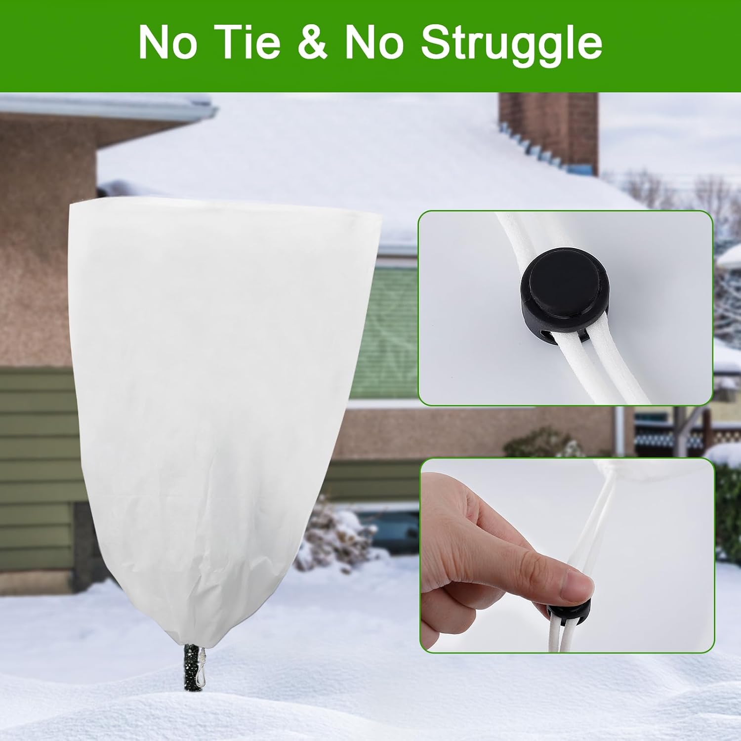 Alternative view of YDSL 3 Pack Plant Covers Freeze Protection, 48"×72" 1.77oz/yd² Plant Frost Covers for Outdoor Plants Shrub Potted Plants Use, Winter Cloth Plant Tree Cover with Drawstring for Cold Weather