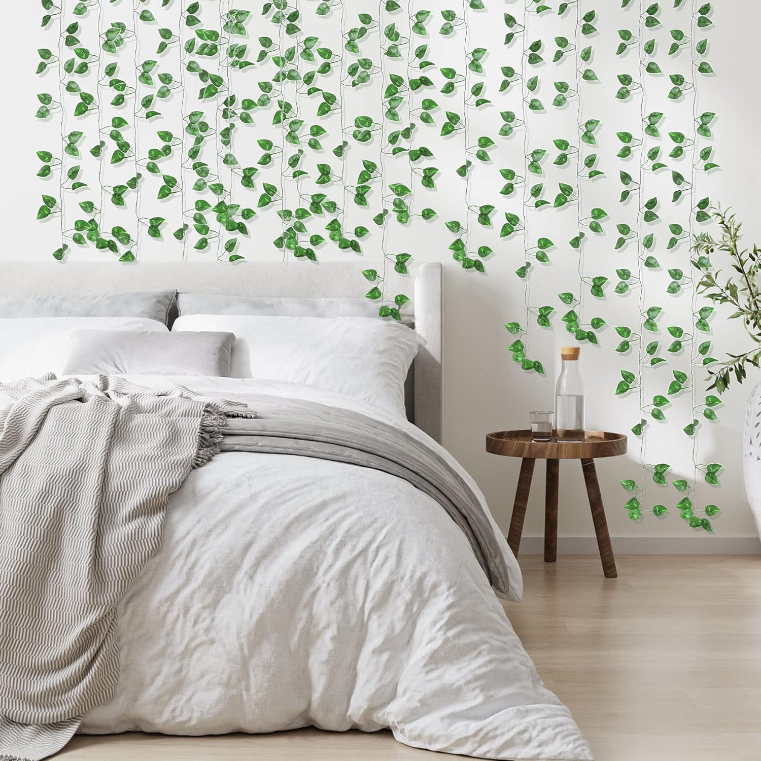 ZYIGYI 360 Feet 48 Pack Fake Greenery Hanging Garland, Ivy Leaf Plants, Vine Leaves, Fake Flowers Foliage for Bedroom Garden Wall Decor