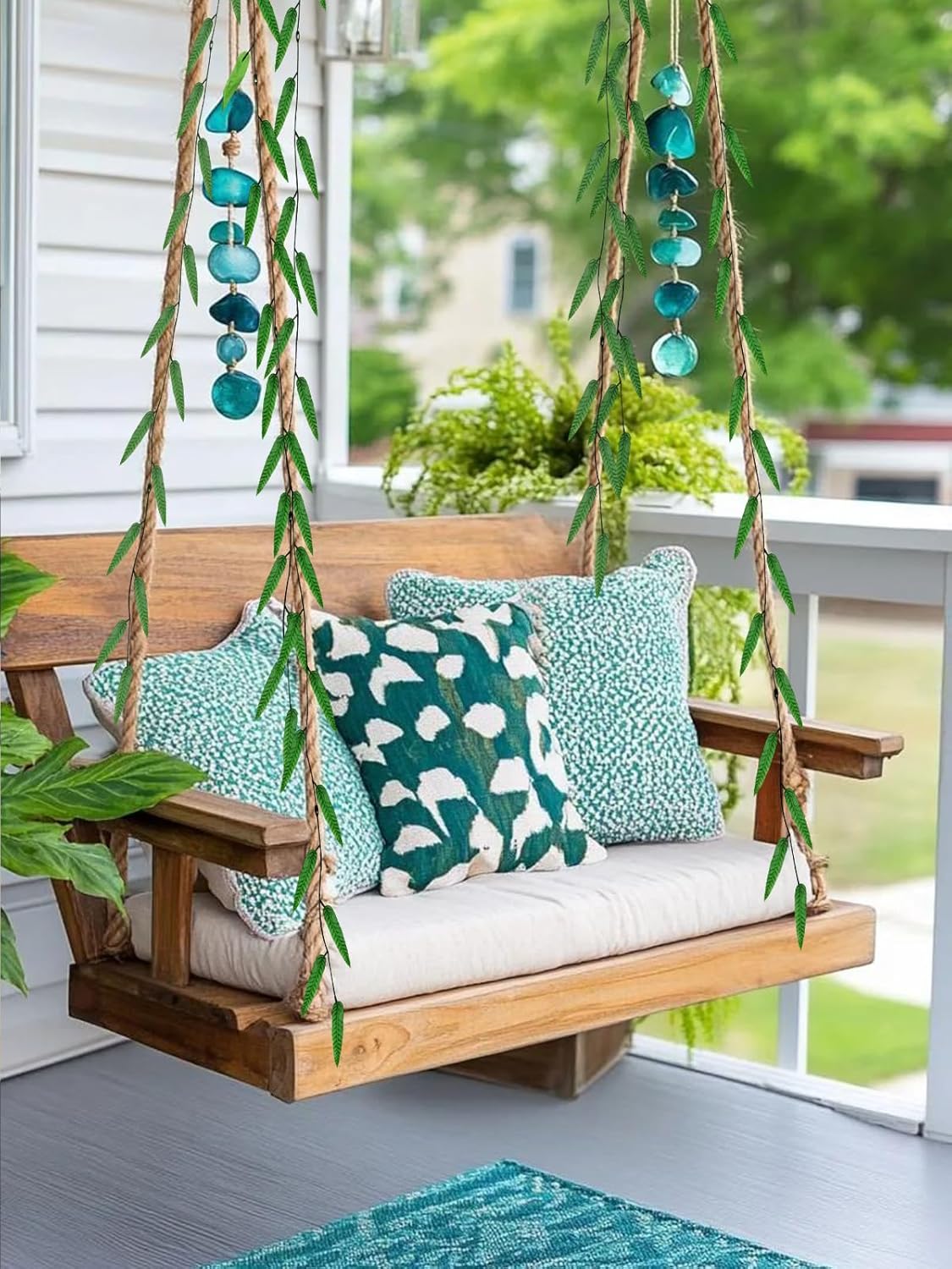 HONVONTU 50PCS 300 FT Artificial Vines Greenery Garland Faux Willow Vines Fake Foliage Leaf Silk Plants Greenery Decoration for Home Wall Aesthetic Wedding Arch Apartment Room Windowsill Balcony