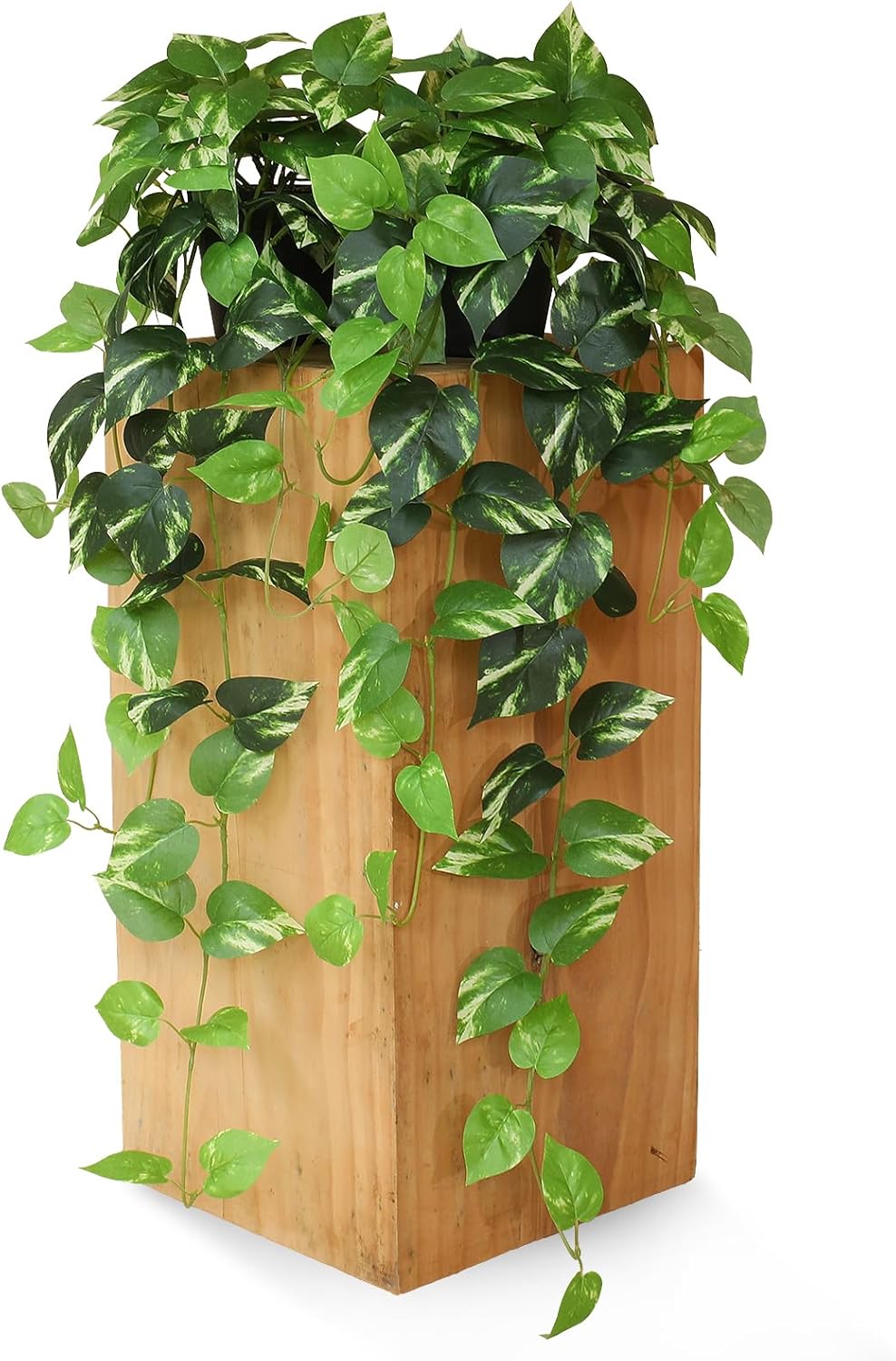 Alternative view of Fake Pothos Hanging Plants - 33" Set of 2 Artificial Silk Ivy Vines with Pots, Realistic Faux Greenery for Indoor Home Office Bathroom Decor, Low Maintenance Hanging Plant Decoration - Golden Green
