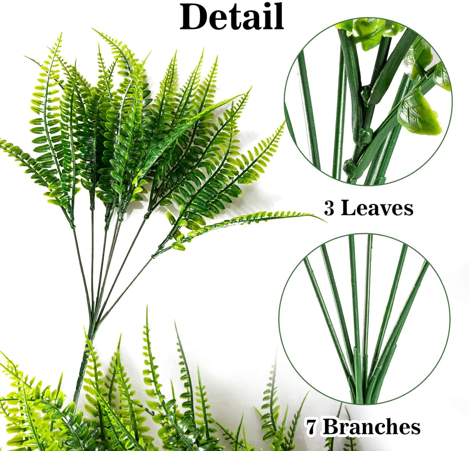 Alternative view of MAQIHAN 10PCS Fake Fern Outdoors - Ferns Artificial Plants for Outdoor Ferns That Look Real Boston Faux Fern Stems Indoor Nearly Natural UV Resistant Outdoor Plants Artificial for Porch Greenery Decor
