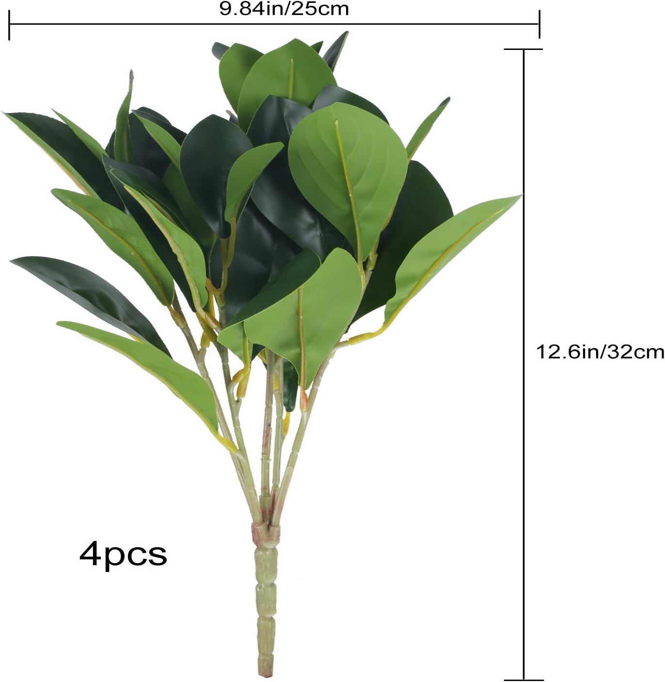 Alternative view of HO2NLE 4Pcs Artificial Greenery Stems Faux Magnolia Leaves Green Fake Shrubs Plants for Vase Garden Outdoor Planters Window Box Home Wedding Courtyard Office Kitchen Decoration