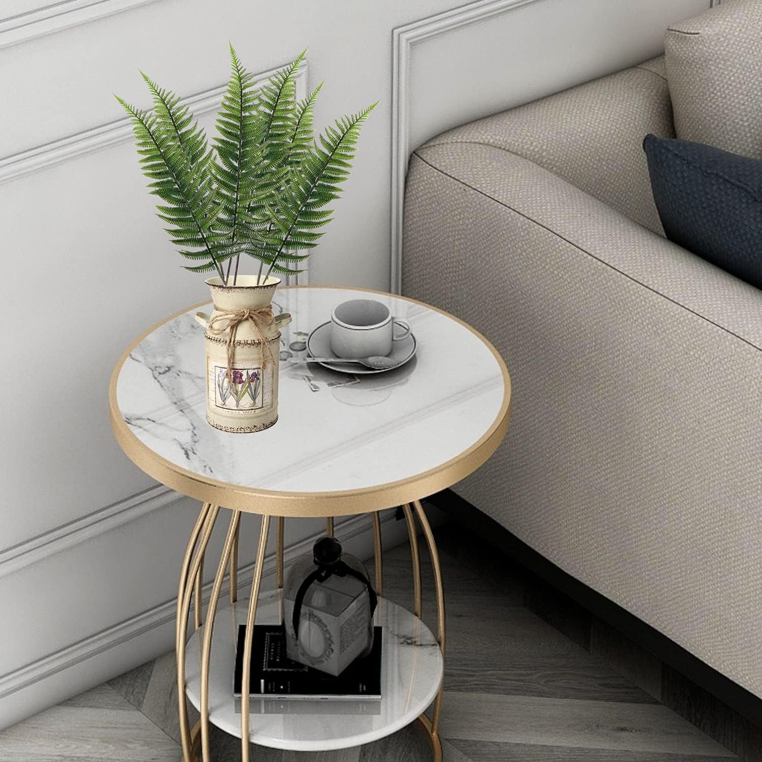 PASYOU Artificial Foliage Plants, Fake Plastic Grass Faux Shrubs Simulation Ferns Leaf Real Decoration for Indoor Outdoor Home Decor Garden Party Balcony Patio Planter Filler DIY - Fern Leaves 5 Pcs