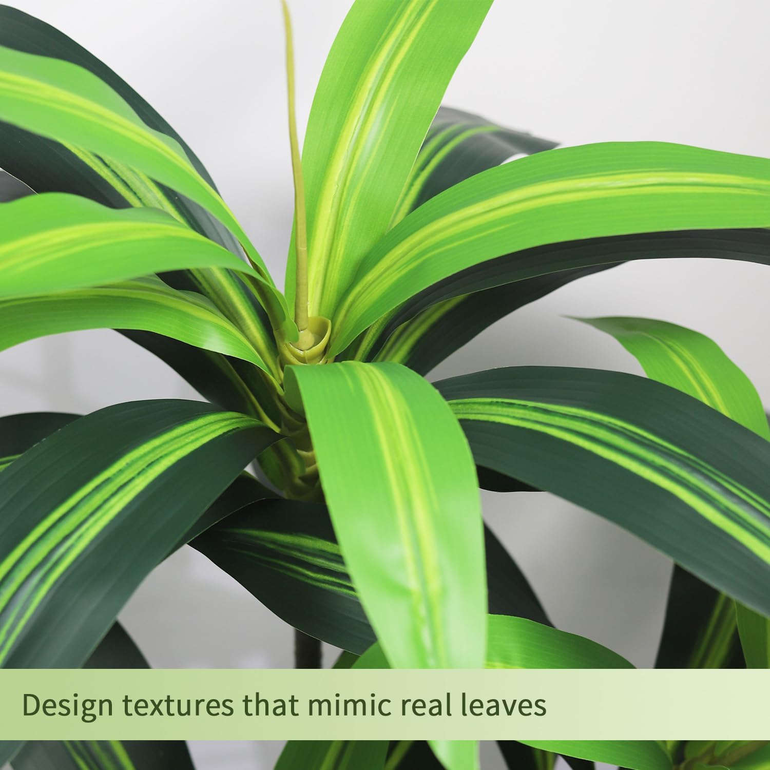 Alternative view of Artificial Dracaena Tree 5FT - Fake Plants Tree with White Planter - Faux Yucca Tree Tall with Lifelike Trunk and Leaves in Pot - Dracaena Artificial Plant for Home Office Living Room Decor