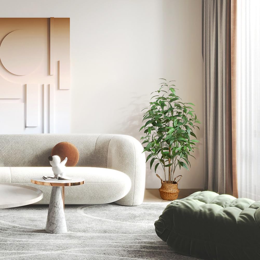 Ferrgoal Artificial Eucalyptus Tree,4Ft Tree Fake Plant in Pot for Home and Office Decor,Potted Faux Plants Tall Artificial Trees for Indoor, Outdoor