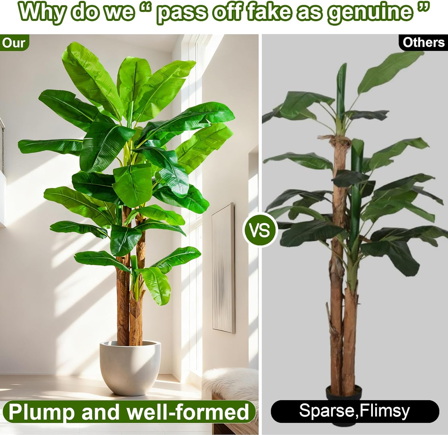 Alternative view of Large Artificial Banana Tree Tall Faux Tropical Bananas Trees Indoor Outdoor Realistic Floor Plant Big Fake Plants for House Home Living Room Office Front Porch Decor Outside Patio para decoracion