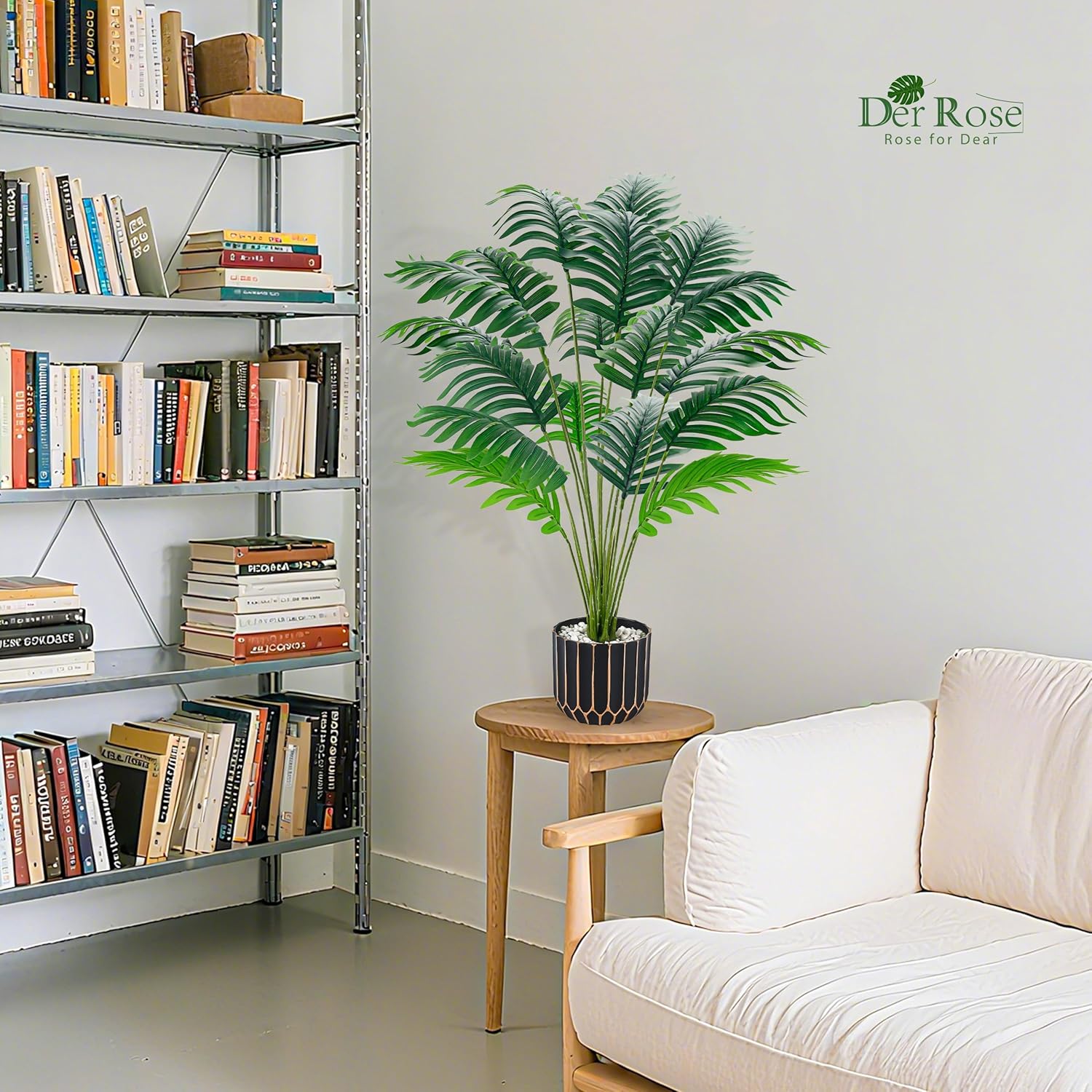 Der Rose 28" Fake Palm Tree Large Artificial Potted Plants Indoor for Home Porch Patio Living Room Bathroom Outdoor Decor