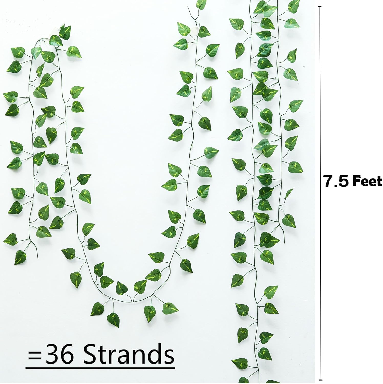 Alternative view of GreeneryVine 270 Feet 36 Pack Fake Greenery Hanging Garland, Artificial Ivy Leaf Plants, Vine Leaves, Flowers Foliage for Bedroom Garden Wall Decor
