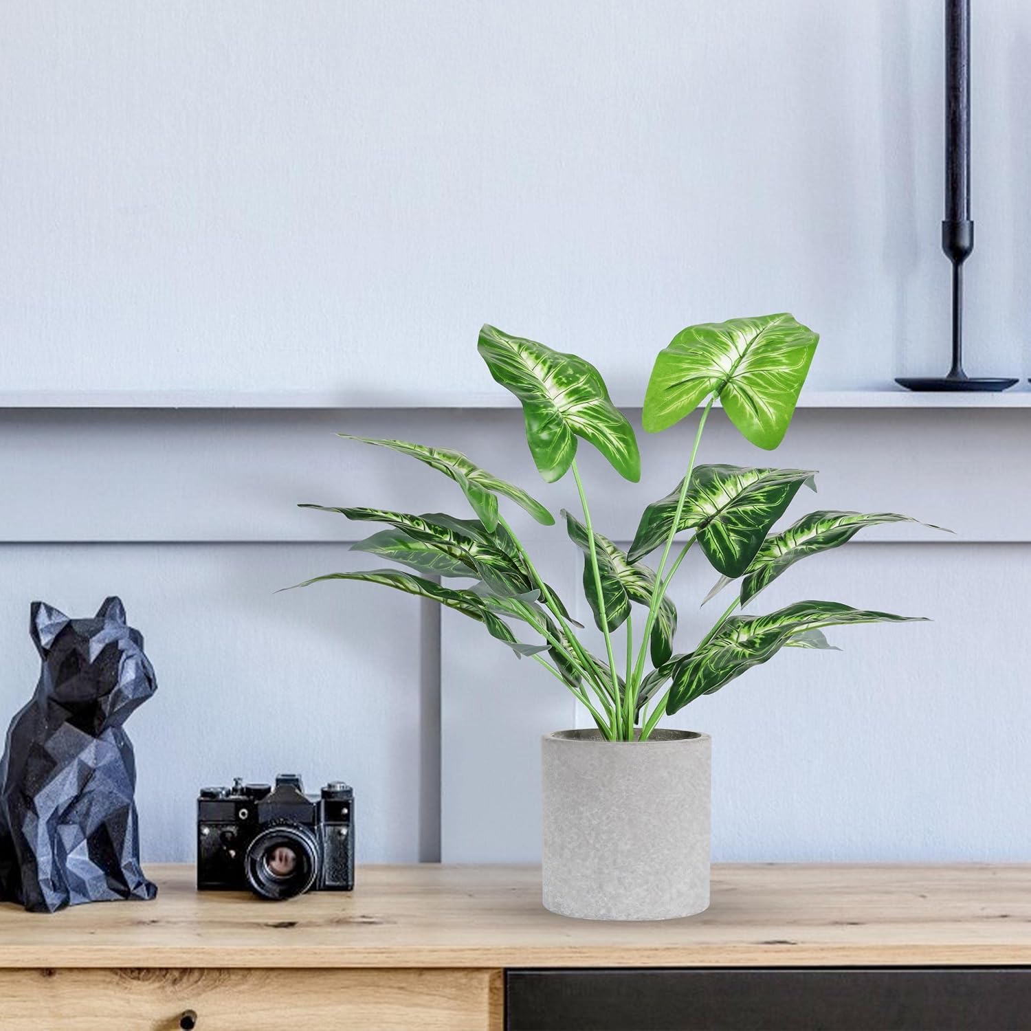 Der Rose 2 Pack Fake Plants Artificial Tropical Faux Plants Indoor for Office Desk Home Sage Green Decor