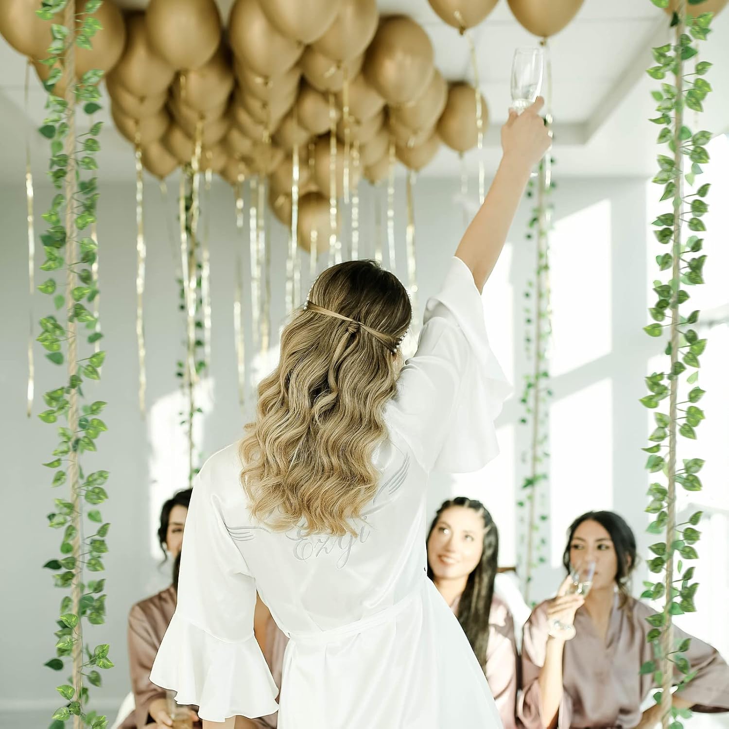 Tbestmax 315 Feet 48 Pack Artificial Ivy Leaf Plants, Green Vine Leaves, Greenery Hanging Garland, Fake Foliage Flowers for Home Kitchen Garden Office Wedding Wall Decor