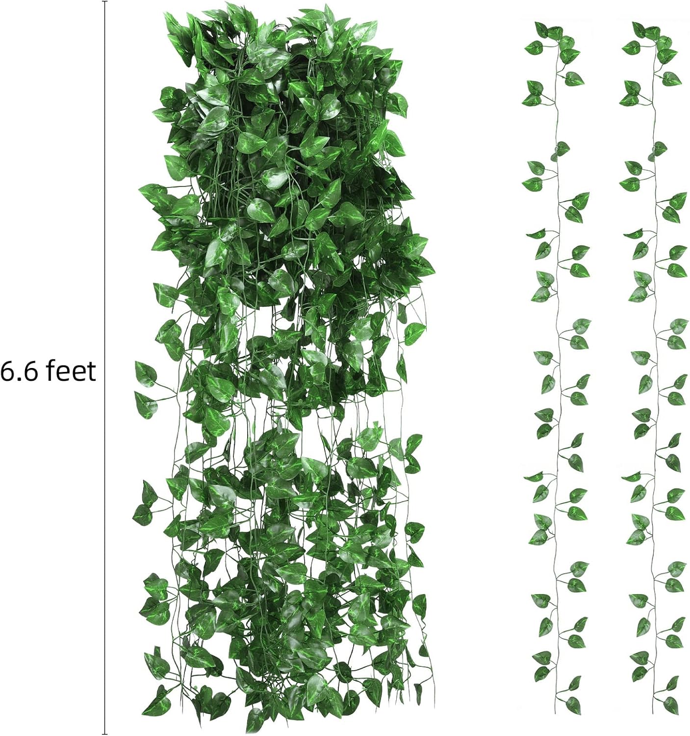 Alternative view of Tbestmax 315 Feet 48 Pack Artificial Ivy Leaf Plants, Green Vine Leaves, Greenery Hanging Garland, Fake Foliage Flowers for Home Kitchen Garden Office Wedding Wall Decor