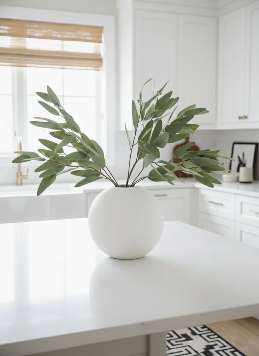 Alternative view of ANNIE&PANDA 3 Pack Faux Artificial Eucalyptus Stems with Faux Seeds 31'' Tall Fake Plants Leaves Olive Tree Branches Faux Greenery Stems for Bridal Wedding Bouquet Vase Table Centerpiece Decor