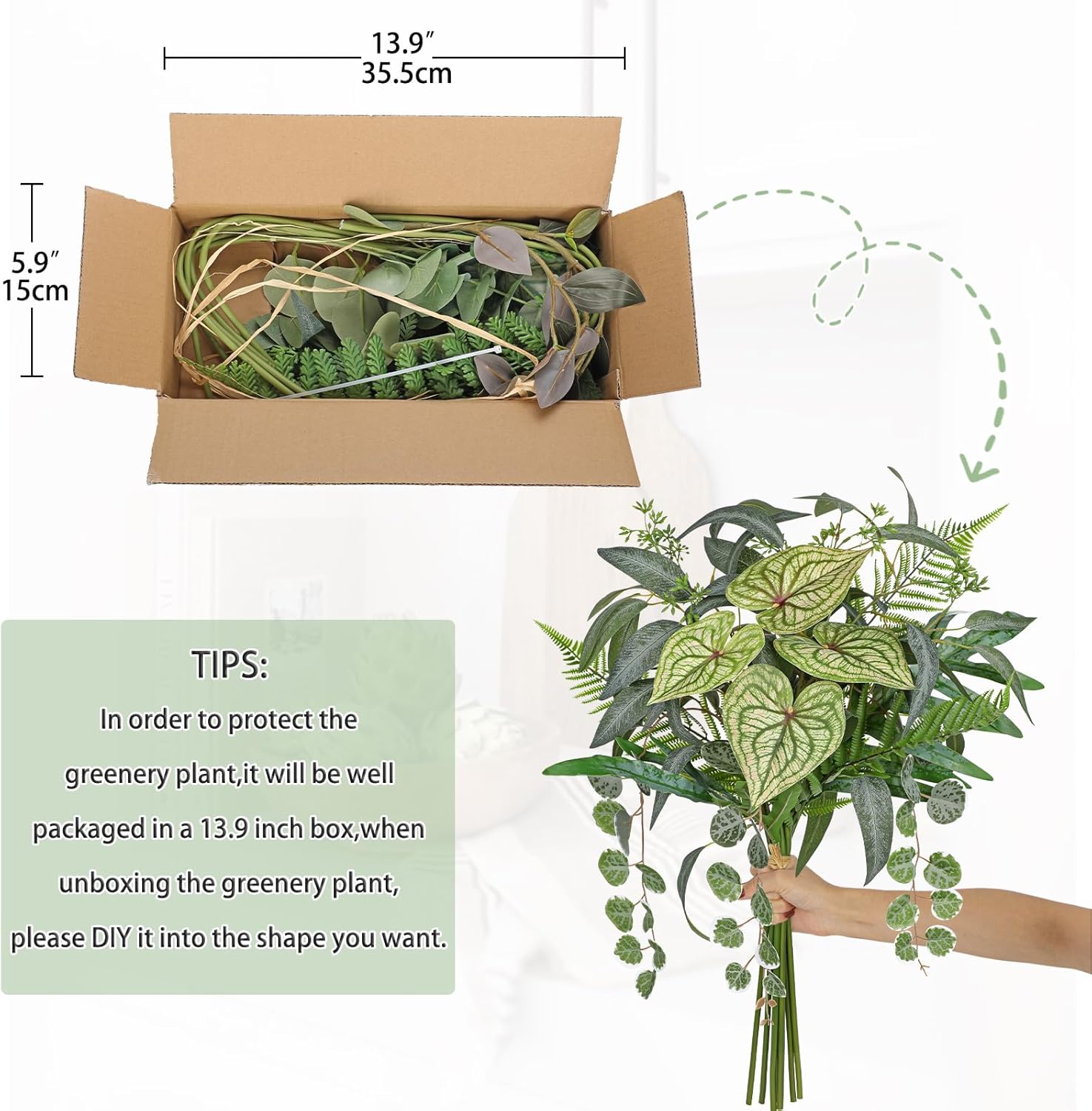 Alternative view of DILATATA Artificial Greenery Stems Box Set, 5 Kinds Mixed Eucalyptus Leaves Trailing Vine Plant Monstera Leaf Faux Plants for DIY Bouquets Wedding Floral Arrangements Table Centerpieces Vase Decor
