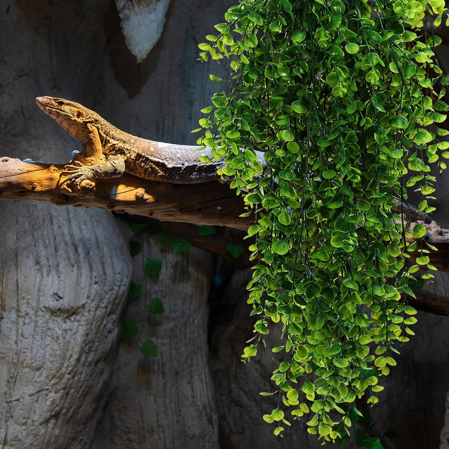 Suncalla 8 Pcs Reptile Plants for Terrarium Assorted Hanging Fake Artificial Vines with Suction Cups Climbing Foliage for Bearded Dragons Lizard Gecko Snake Hermit Crab Tank Decor (Classic Series)