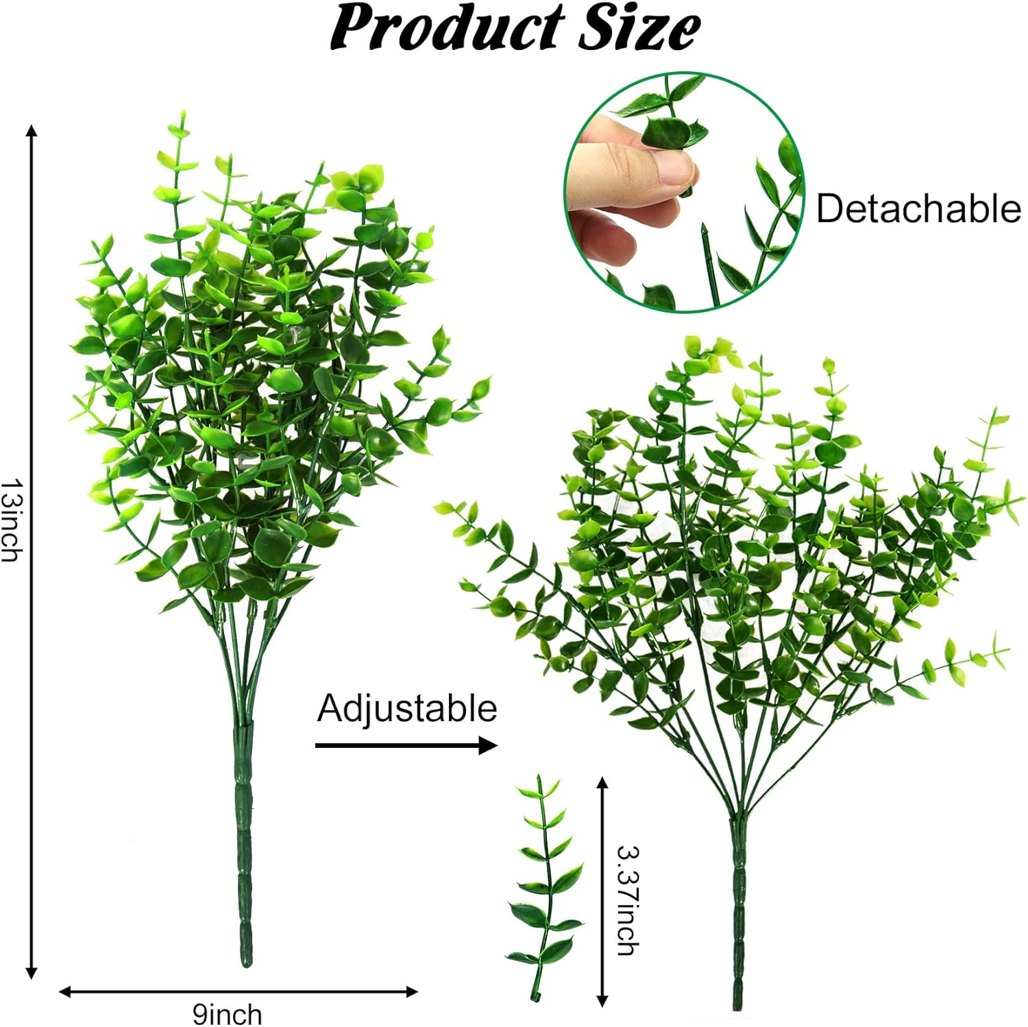 Alternative view of Ouddy Decor 24 Bundles Artificial Greenery Stems Fake Plants Outdoor UV Resistant Faux Plastic Boxwood for Kitchen Office Garden Porch Farmhouse Window Box Home Decor