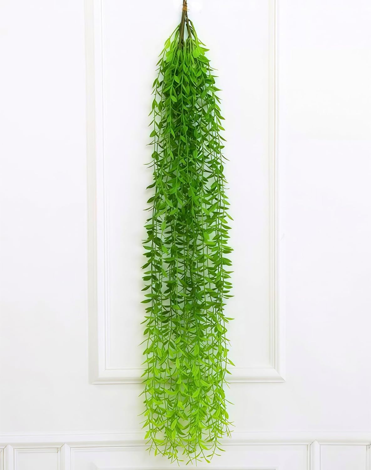 Awsyhom 5 Pack Artificial Hanging Willow Vine (3.3ft) - Fake Greenery Plants for Indoor/Outdoor Decor, Wedding & Photography - Green Tail Design (No Basket Included)
