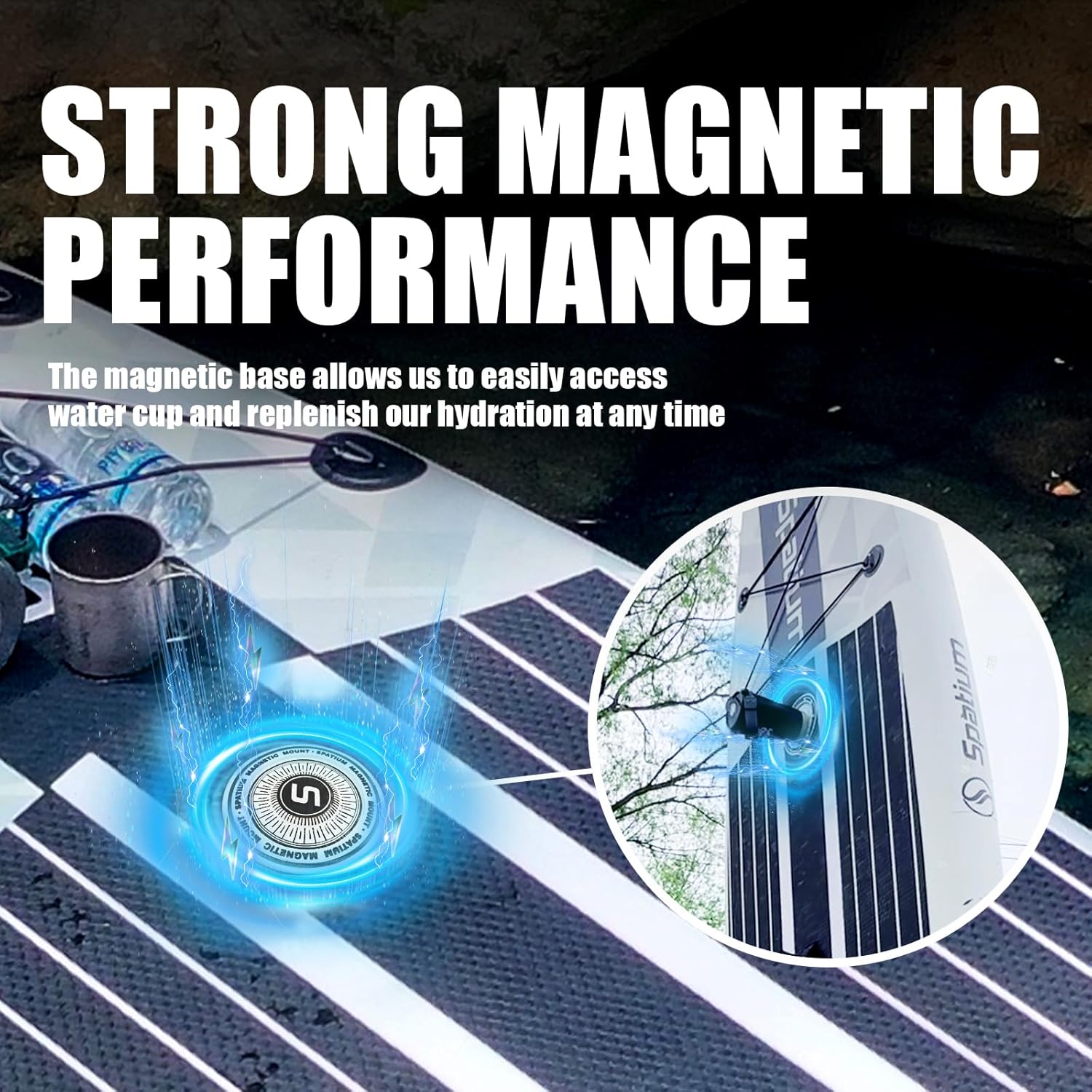 Spatium 11'5"x32" Magnetic Cup Holder Touring Paddle Board Stand Up Paddle Board for Adults,440lb Capacity SUP Board with Camera Mount for Youth & Adults of All Skill Levels