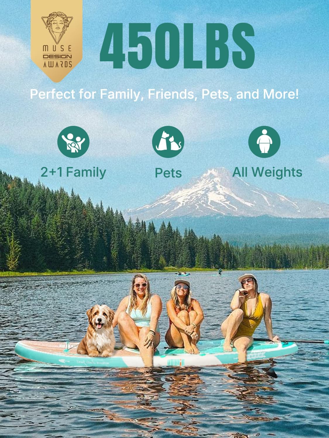 Niphean Inflatable Stand Up Paddle Board with SUP Accessories, Anti-Slip EVA Deck, 10u20196u2019u2019 Inflatable Paddle Boards for Adults & Youth of All Skill Levels