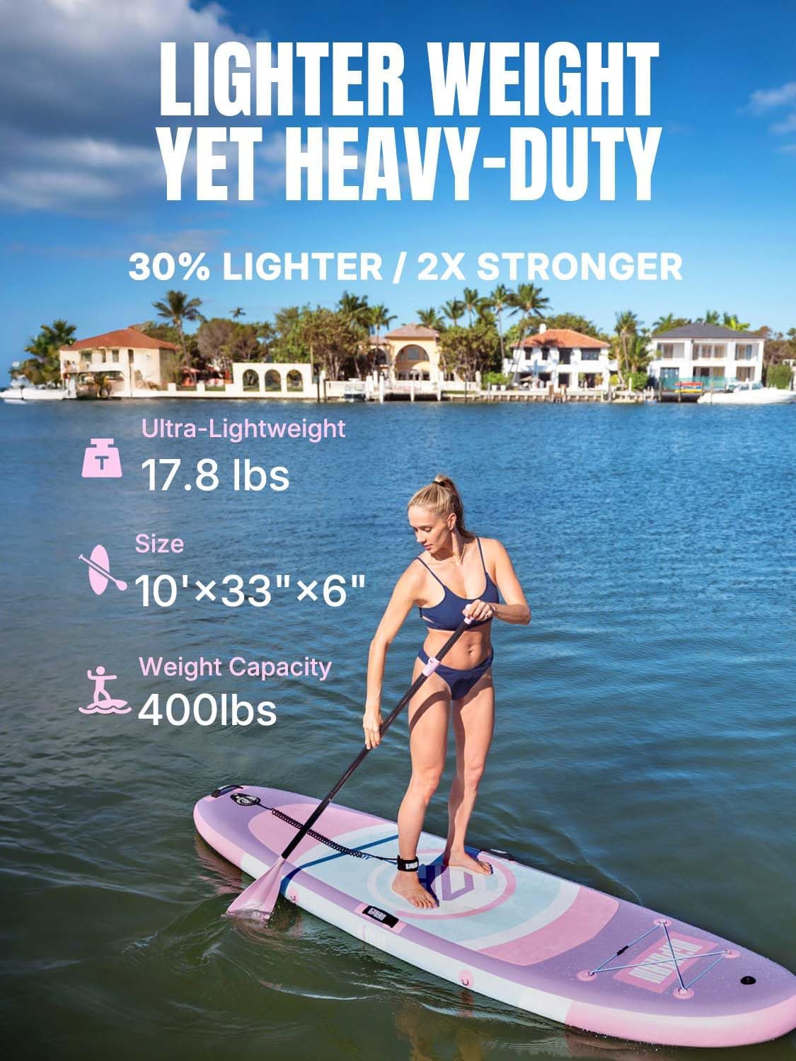 Alternative view of Niphean（Ultra-Light）Inflatable Paddle Board with (Beginner Friendly) StabilTrac Fin and Durable SUP Accessories, 10' Stand Up Paddle Boards for Adults & Youth, Versatile Yoga Paddle Board, Gift Ideas