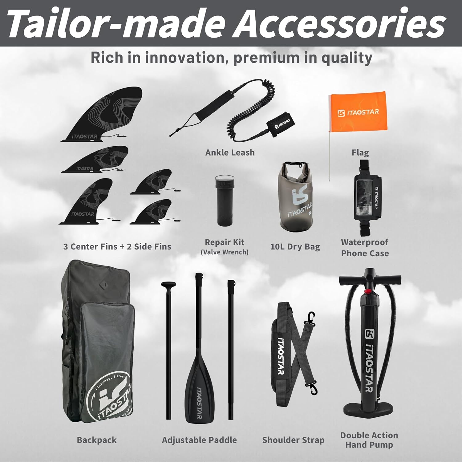 Alternative view of iTAOSTAR Novelty 11'6" x 35" Extra Wide SUP for Enhanced Stability - Inflatable Stand Up Paddle Board - Premium Paddle Board Kit for Adults & Youth - All Skill Levels - Includes SUP Accessories