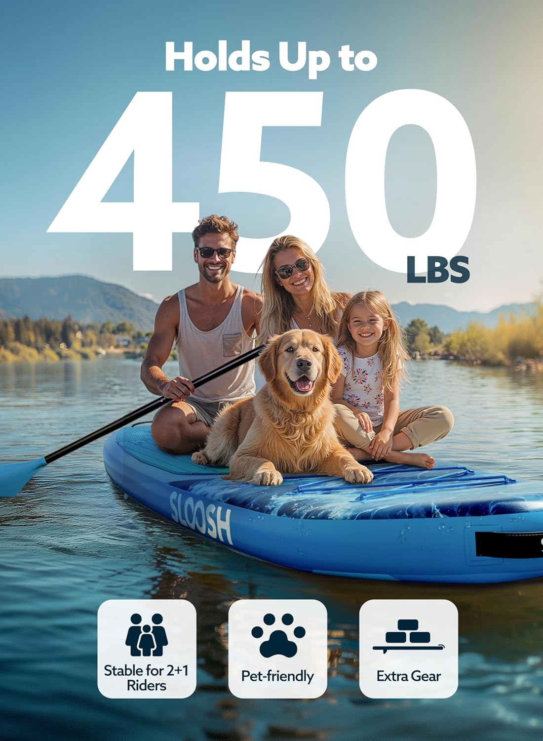 Alternative view of SLOOSH Inflatable Stand Up Paddle Board, 10'6" Paddle Boards with Premium Accessories, Non-Slip EVA Deck, Ultra-Light Carry Bag Pump, Ripple SUP for Youth & Adults of All Skill Levels