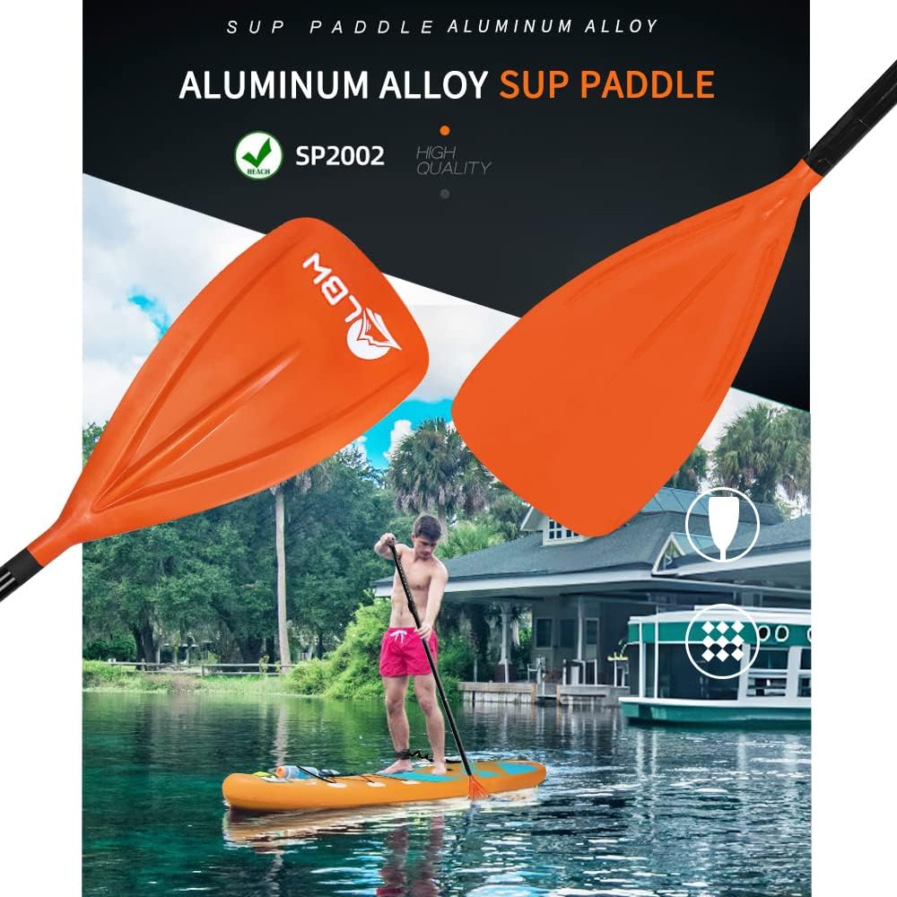 LBW Stand Up Paddle Board Paddle - 3 Pieces Adjustable Aluminium Alloy Floating SUP Paddle with Storage Bag, Portable Durable Oars