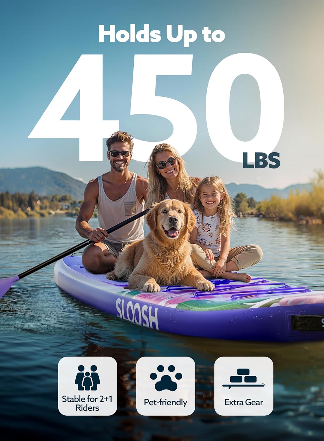 Alternative view of SLOOSH Inflatable Stand Up Paddle Board, 10'6" Paddle Boards with Premium Accessories, Non-Slip EVA Deck, Ultra-Light Carry Bag Pump, Ripple SUP for Youth & Adults of All Skill Levels