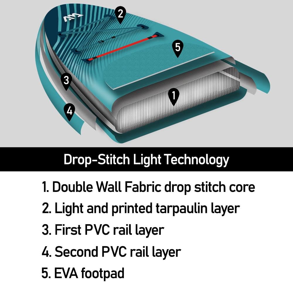 Alternative view of Aqua Marina Vapor SUP Inflatable Stand Up Paddle Board with Paddle, Leash, Magic Back Pack and Double Action Pump