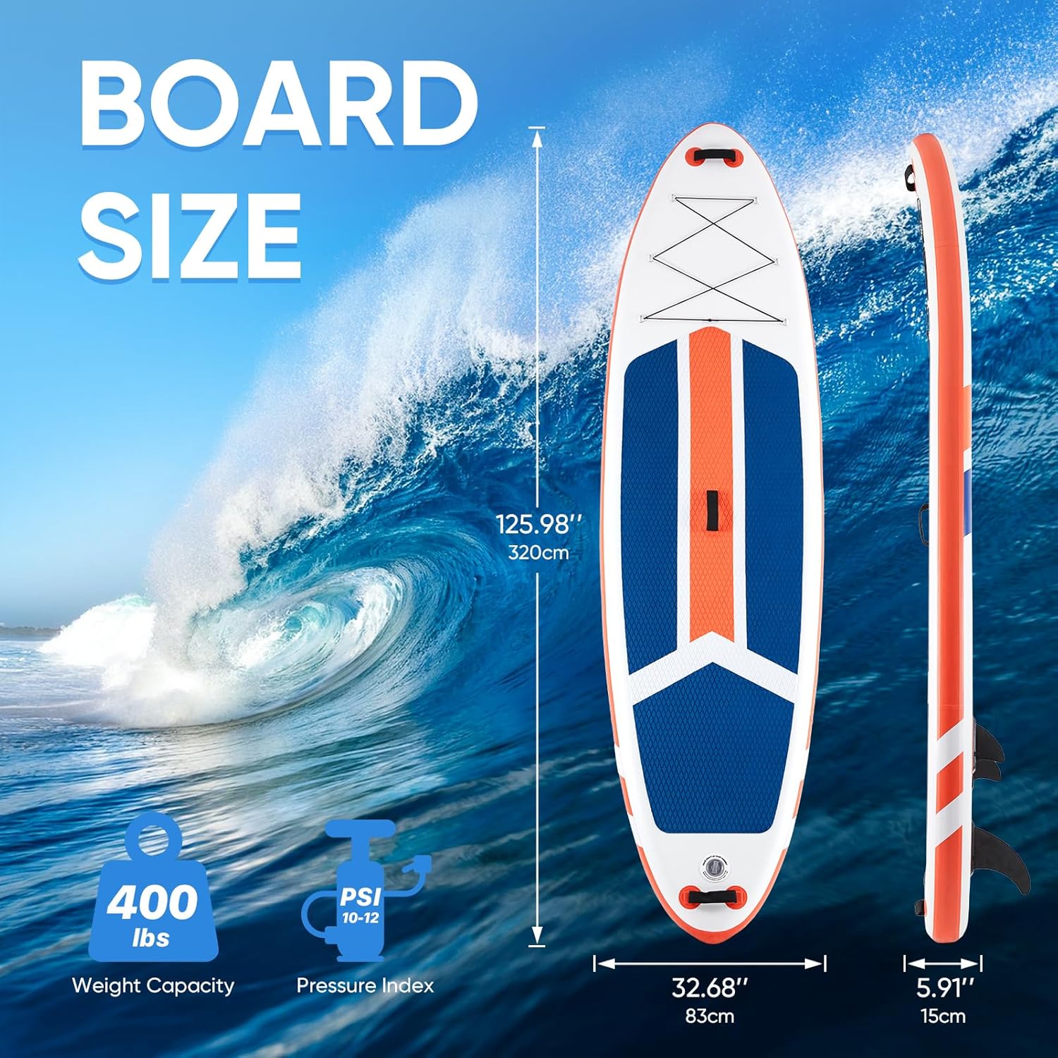 DUMOS Inflatable Stand Up Paddle Board, 10.5'×33'' Paddle Boards with Non-Slip Deck, Durable Advanced Material and Complete SUP Accessories for All Skill Levels