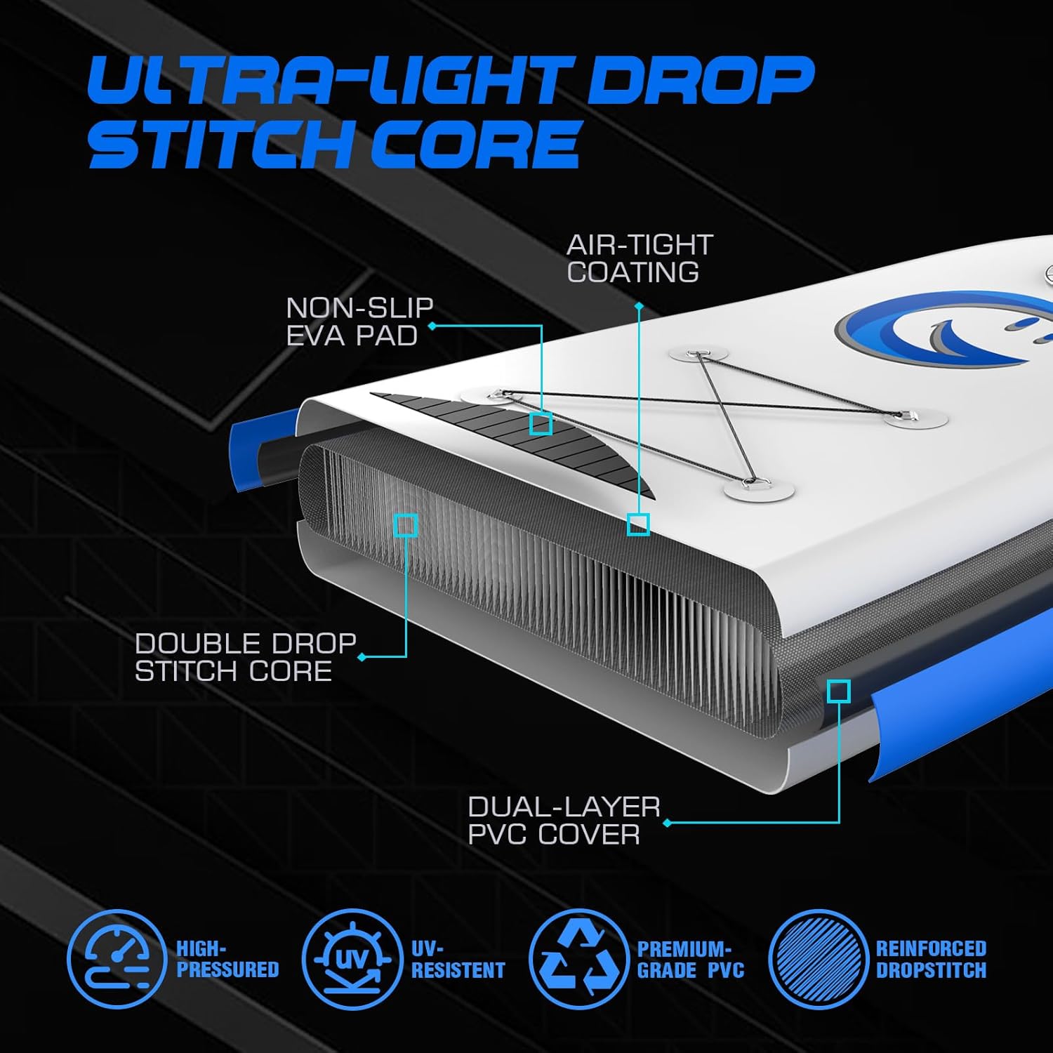 Alternative view of FunWater Stand Up Paddle Board Ultra-Light Inflatable Paddleboard with SUP Accessories for Adults & Youth of All Skill Levels