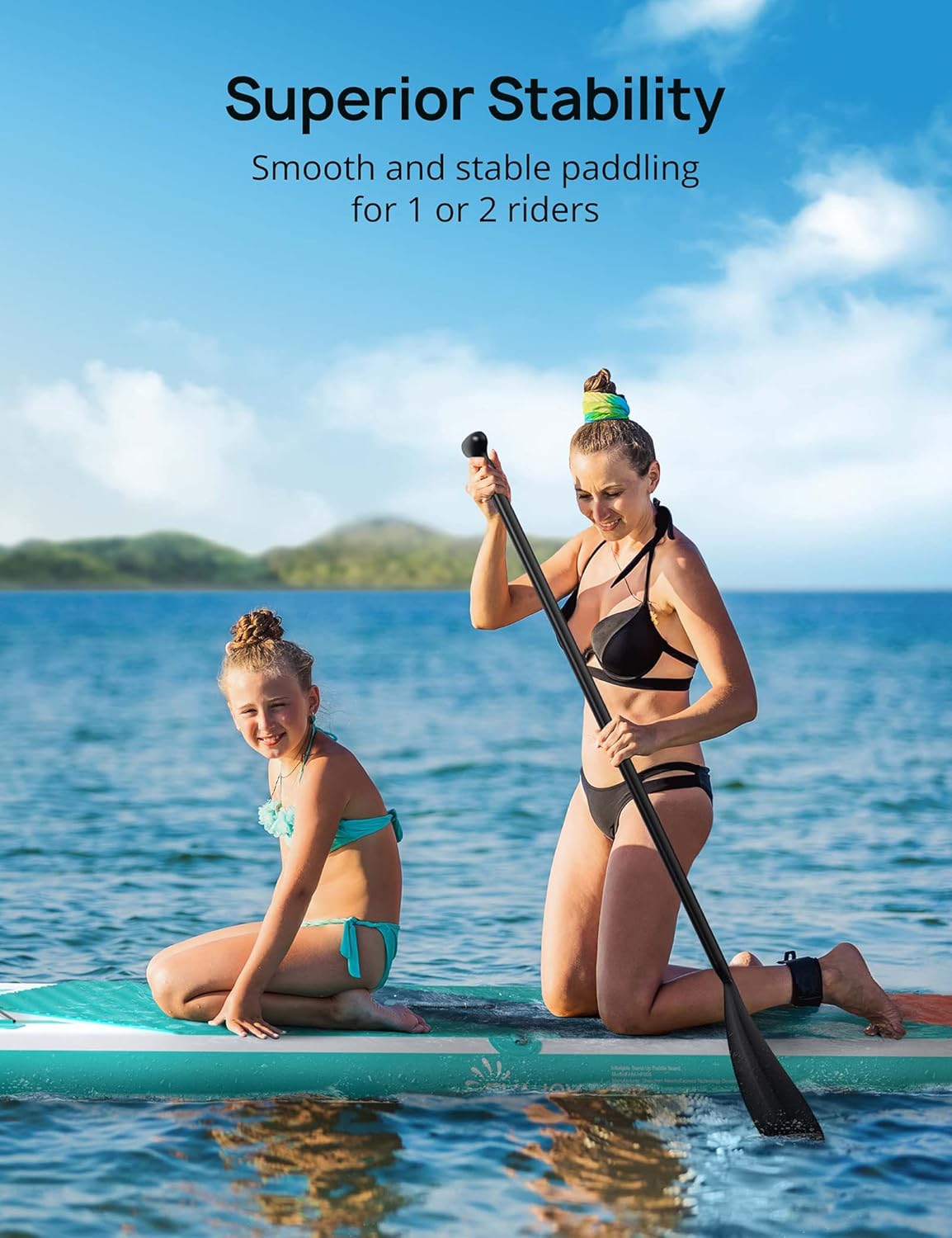 Alternative view of EVAJOY Inflatable Paddle Board 6'' Thick Around Stand Up Paddle Board with Portable iSUP Accessories & Waterproof Bag, Portable Hand Pump for Racing Touring Fishing , Safety Leash, Main Fin